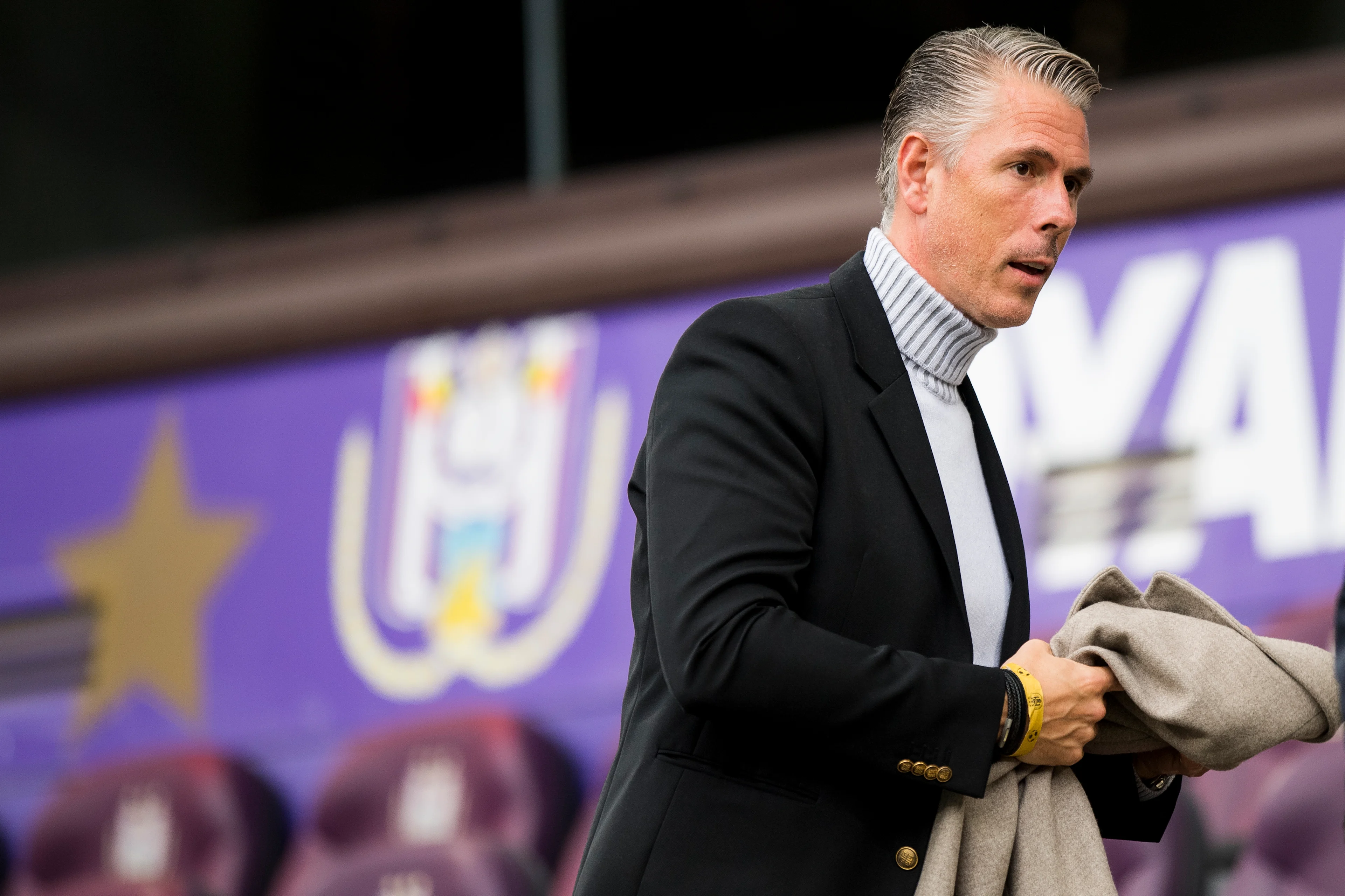 Anderlecht's sports director Michael Verschueren pictured at the start of a soccer match between RSC Anderlecht and Waasland-Beveren, Sunday 29 September 2019 in Brussels, on the ninth day of the 'Jupiler Pro League' Belgian soccer championship season 2019-2020. BELGA PHOTO JASPER JACOBS