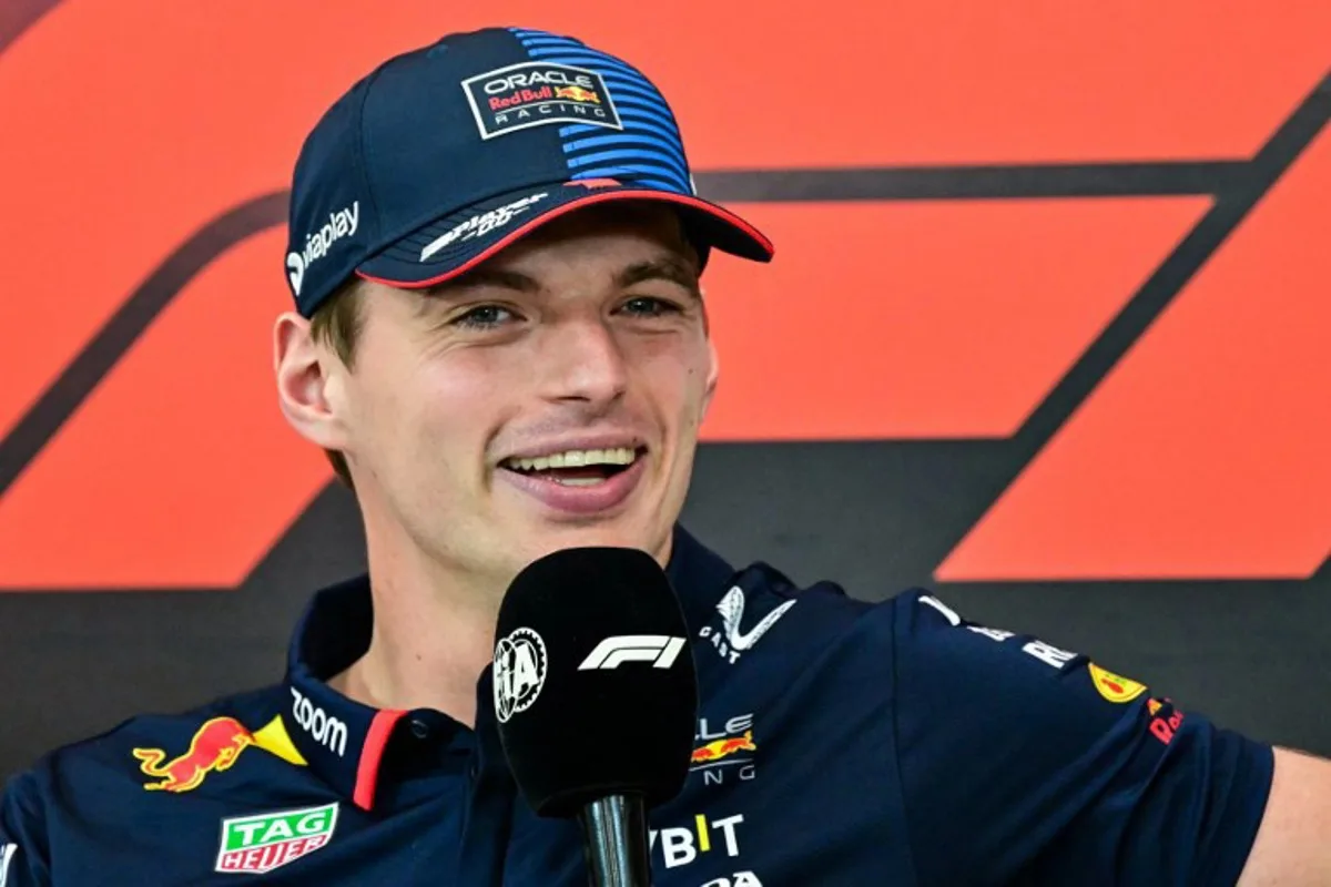 Red Bull Racing's Dutch driver Max Verstappen speaks during a press conference ahead of the Abu Dhabi Formula One Grand Prix at the Yas Marina Circuit in Abu Dhabi on December 5, 2024.  Giuseppe CACACE / AFP