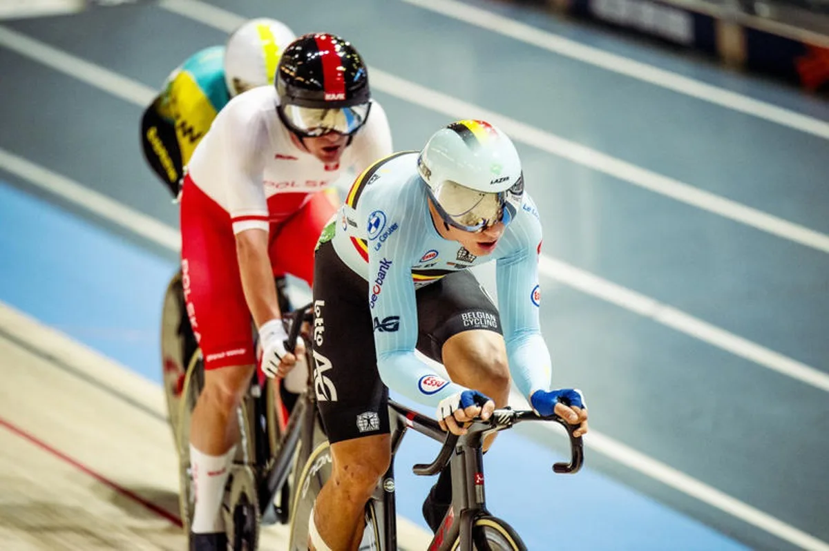 241019 Lindsay de Vylder of Belgium competes in Men's Omnium Tempo Race during day 4 of the 2024 UCI Tissot Track Cycling World Championships on October 19, 2024 in Ballerup.  Photo: Christian Örnberg / BILDBYRÅN / COP 166 / CO0481 cykling cycling sykling cykel vm cykel2024 uci tissot track cycling world championships wc 2024 uci tissot track cycling world championships 4 bbeng grappa33 (Photo by CHRISTIAN ÖRNBERG/Bildbyran/Sipa USA) BELGIUM ONLY