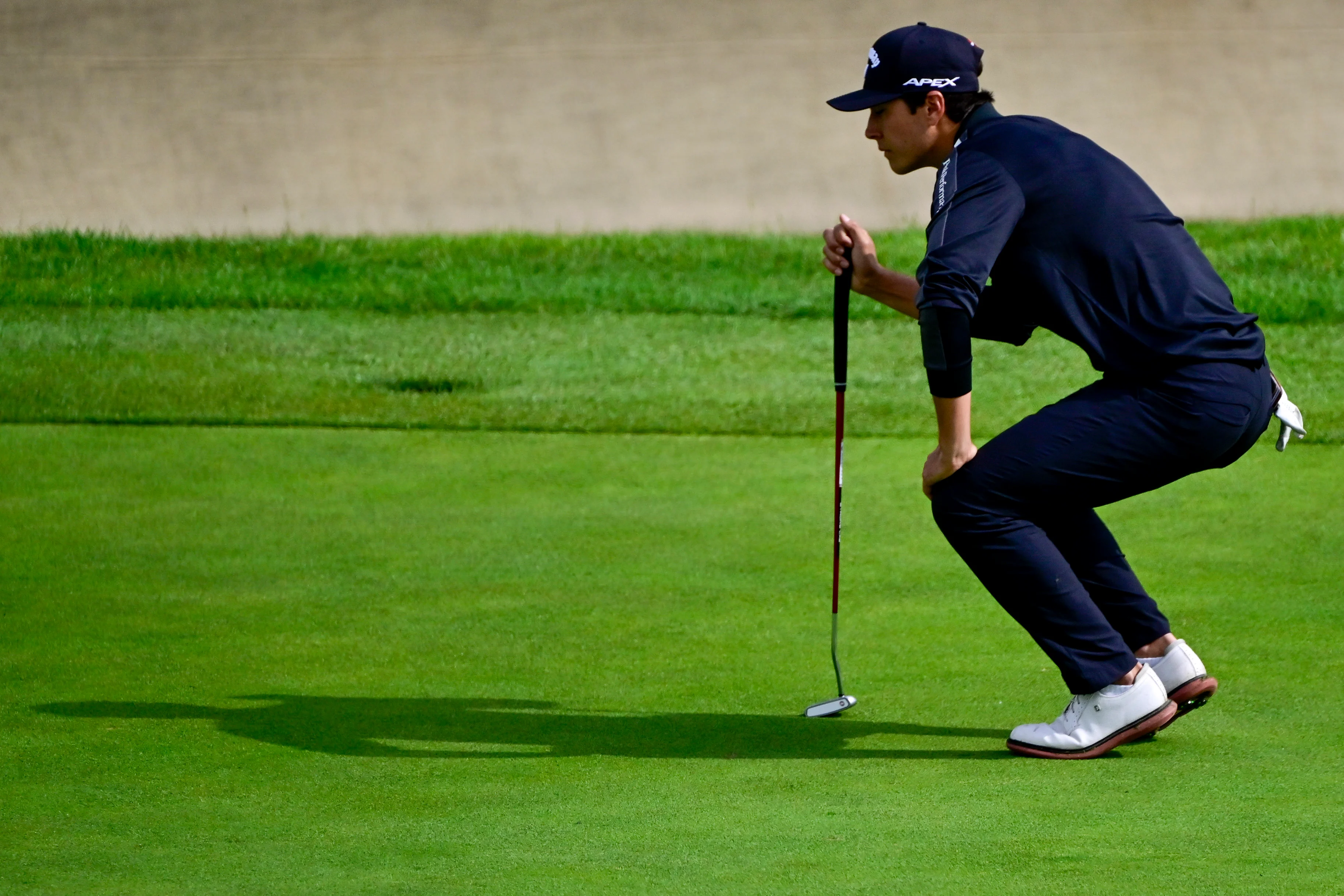 Belgian Matthis Besard pictured during the first round (1/4) at the 2024 Soudal Open DP World Tour golf tournament, in Schilde, Thursday 23 May 2024. The 2024 Soudal Open takes place from 23 to 26 May at the Rinkven Golf Club in Schilde. BELGA PHOTO DIRK WAEM