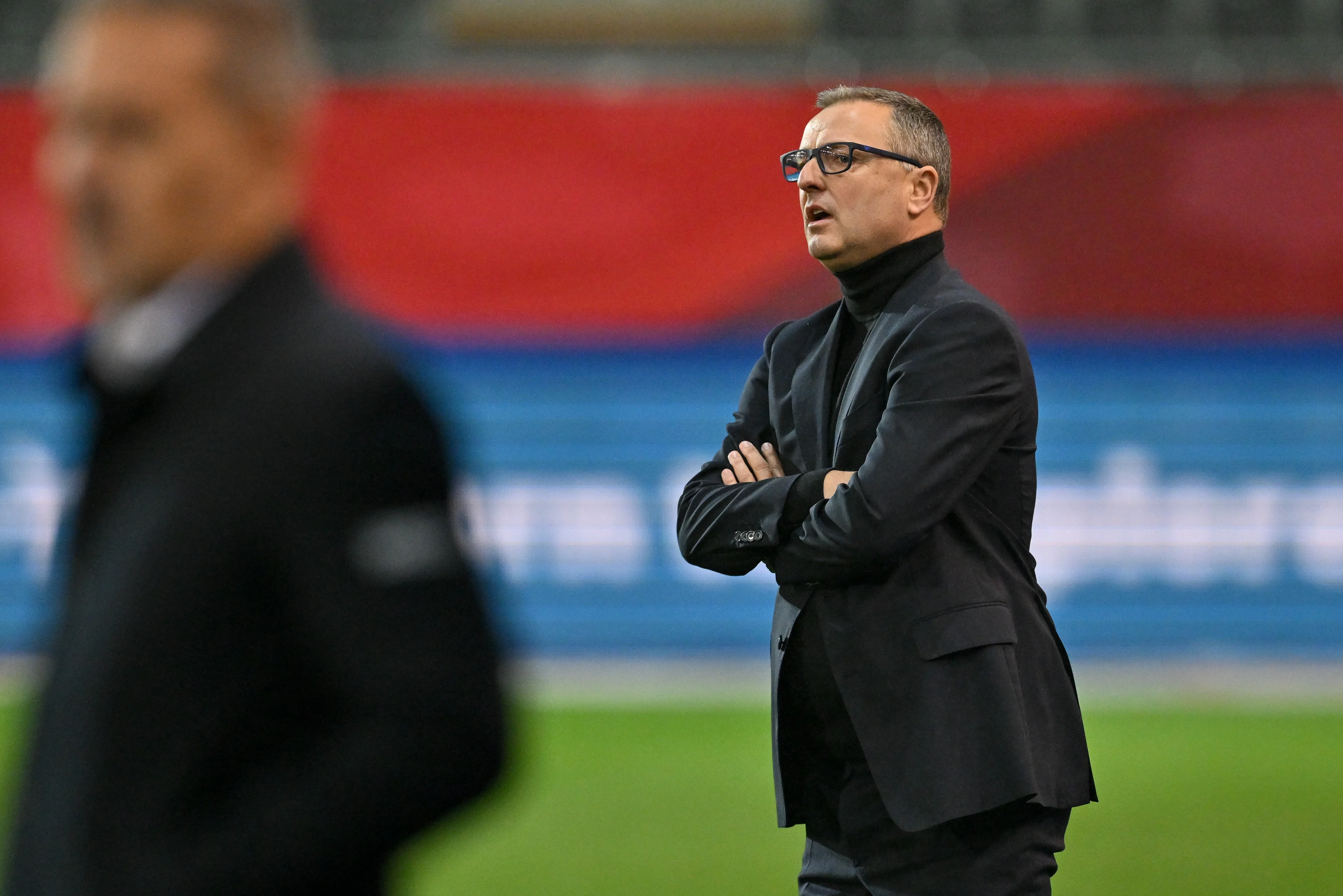 Belgium's head coach Ives Serneels pictured during a soccer game between Belgium's national team the Red Flames and Greece, Tuesday 29 October 2024 in Brussels, the second leg of the first round of qualifications group stage for the Euro 2025 Championship. BELGA PHOTO DAVID CATRY