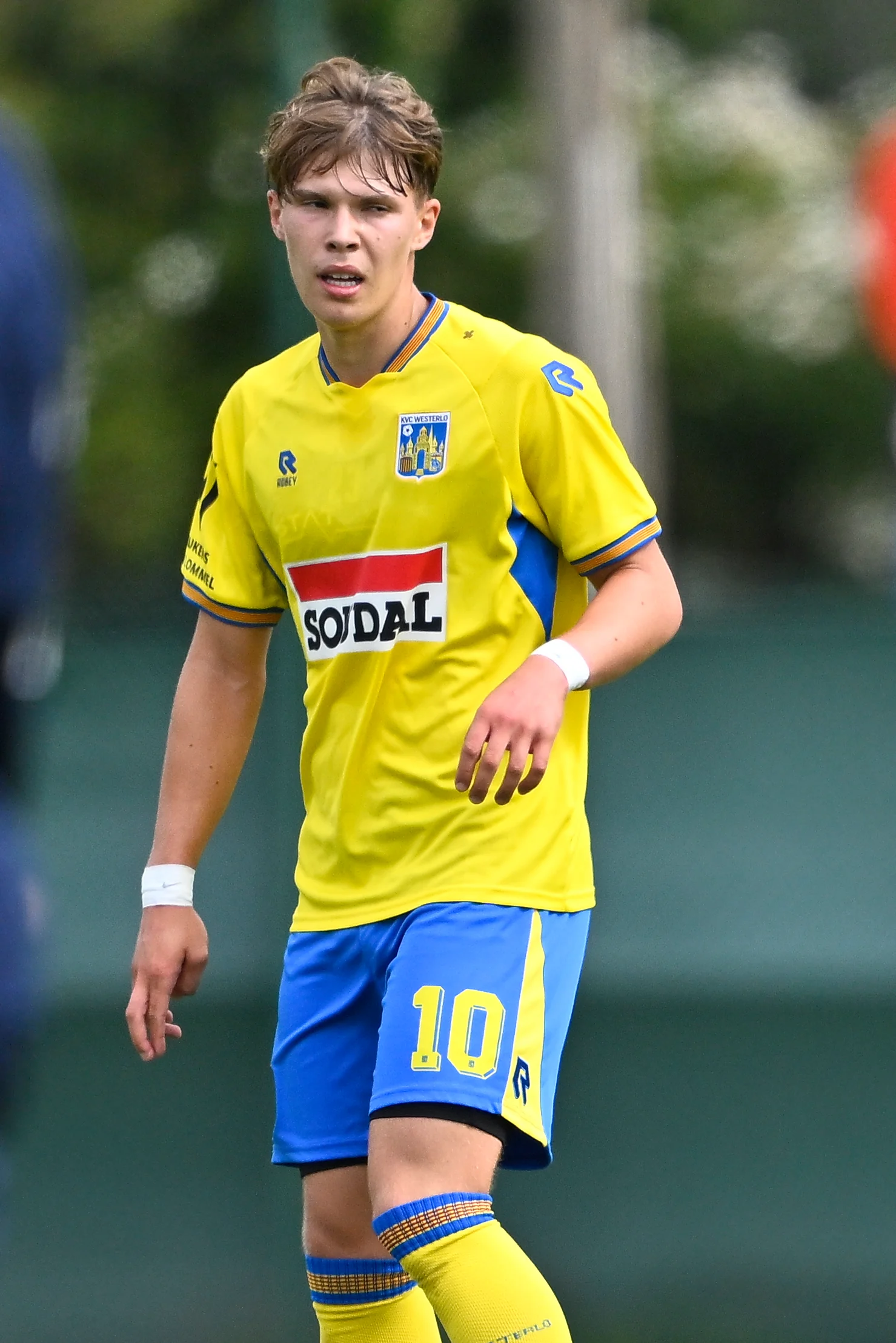 Westerlo's Afonso Patrao pictured during a friendly soccer game between Jupiler Pro League team KVC Westerlo and Saudi Arabian team Al Fahya, on Wednesday 22 July 2026 in Westerlo, in preparation of the upcoming 2026-2027 Belgian soccer season. BELGA PHOTO JOHAN EYCKENS