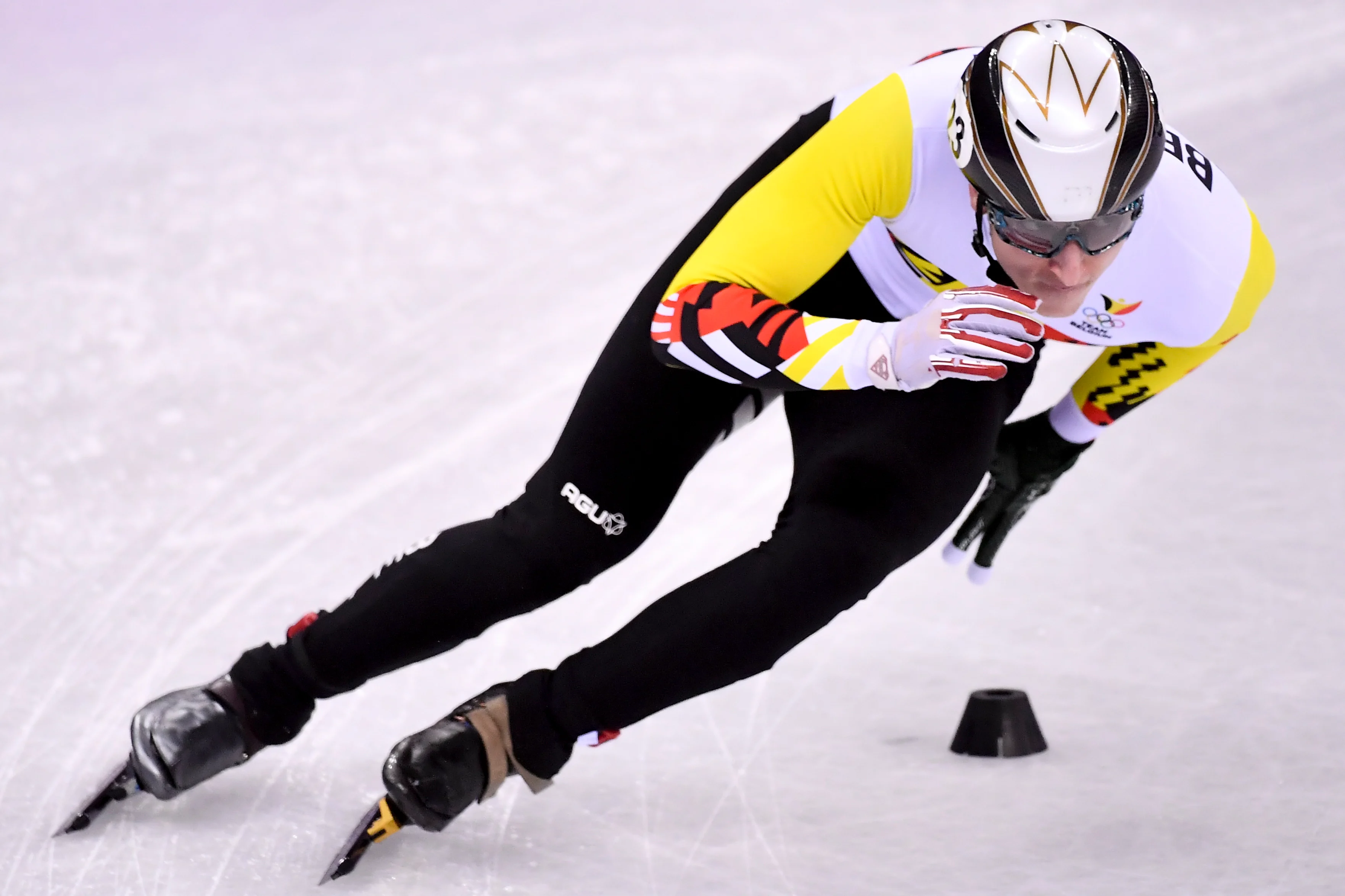 Belgian shorttrack skater Ward Petre pictured during the heats of the Men's 1500m Short Track speed skating event at the XXIII Olympic Winter Games, Saturday 10 February 2018, in Pyeongchang, South Korea. The Winter Olympics are taking place from 9 February to 25 February in Pyeongchang County, South Korea. BELGA PHOTO DIRK WAEM