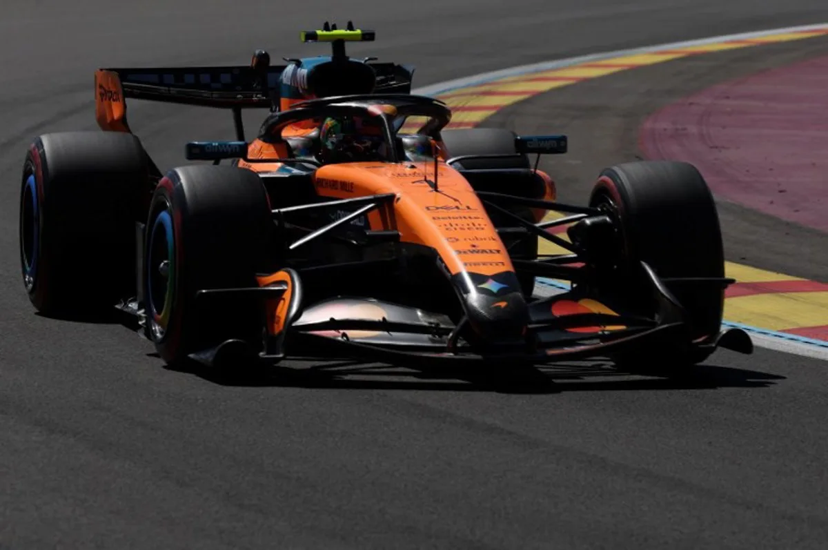 Team McLaren-Mercedes' Lando Norris drives during the third practice session at the Madring circuit on September 12, 2026 in Madrid ahead of the Spanish Formula One Grand Prix.  Pierre-Philippe MARCOU / AFP