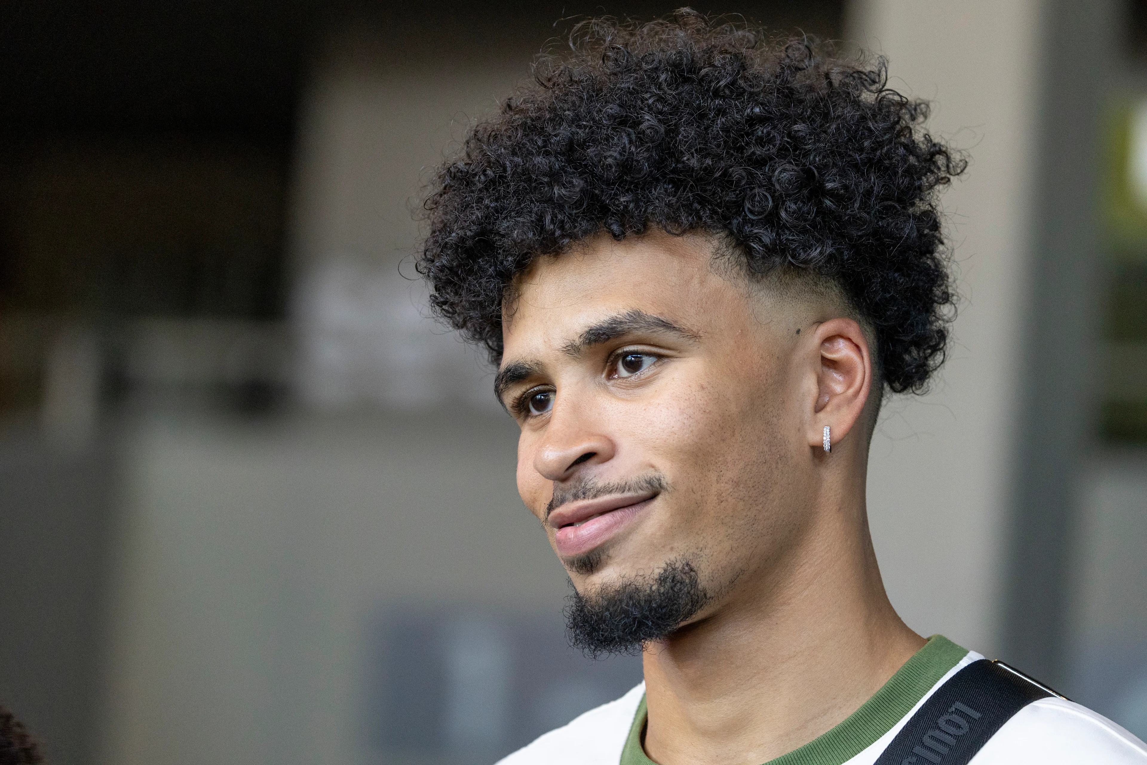 Belgian NBA-player Toumani Camara pictured during a press vision and avant-premiere of the documentary 'The Belgian Dream', at Kinepolis cinema complex in Brussels, Monday 29 July 2024. BELGA PHOTO NICOLAS MAETERLINCK