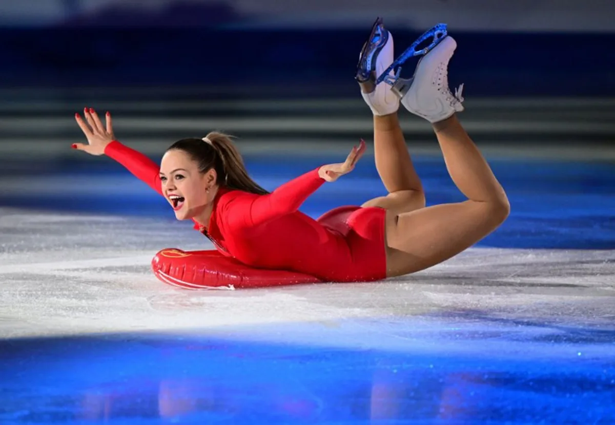 Loena Hendrickx of Belgium perform during Exhibition's Gala event of the ISU European Figure Skating Championships 2024 in the Zalgiris Arena in Kaunas, Lithuania, on January 14, 2024.  Daniel MIHAILESCU / AFP