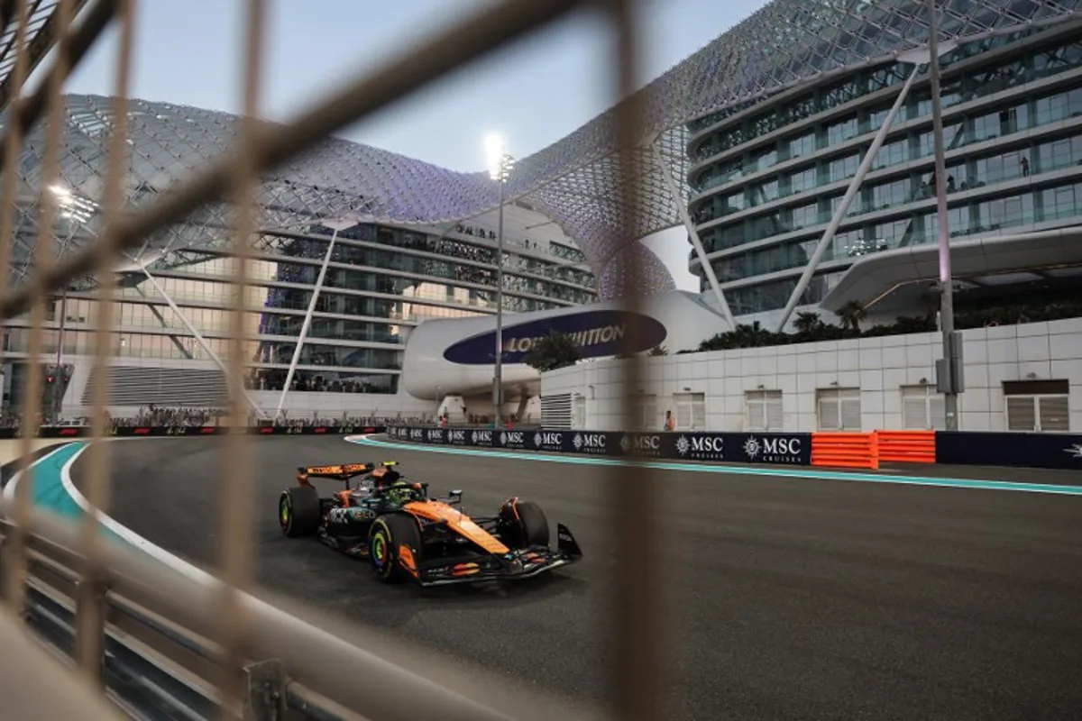 McLaren's British driver Lando Norris competes during the Abu Dhabi Formula One Grand Prix at the Yas Marina Circuit in Abu Dhabi on December 7, 2025. Fadel SENNA / AFP