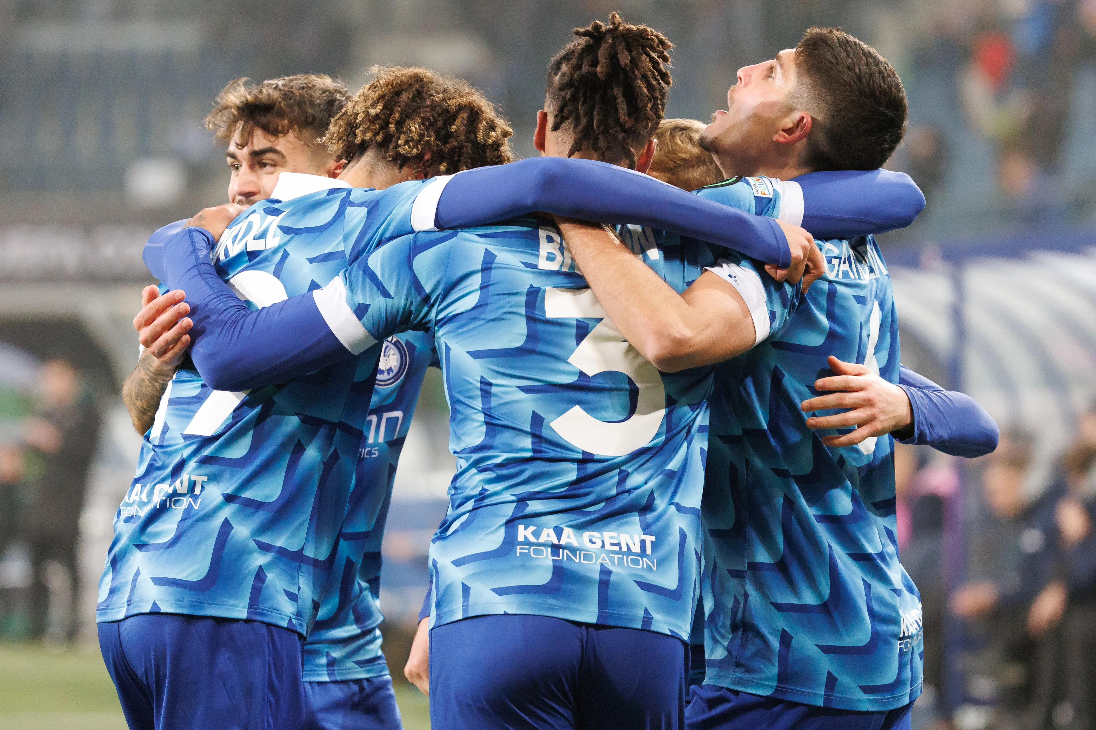 Gent's Omri Gandelman celebrates after scoring during a a game soccer between Belgian soccer team KAA Gent and Serbian team FK TSC Backa Topola, Thursday 12 December 2024 in Gent, on day 5/6 of the group stage of the UEFA Conference League tournament. BELGA PHOTO KURT DESPLENTER