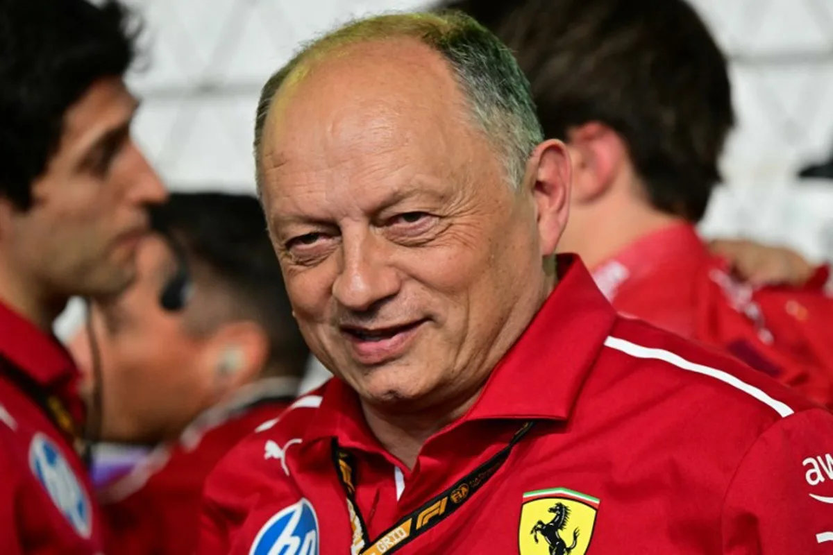 Ferrari team principal Frederic Vasseur celebrates after the 2025 Saudi Arabia Formula One Grand Prix at the Jeddah Corniche Circuit on April 20, 2025. Giuseppe CACACE / AFP