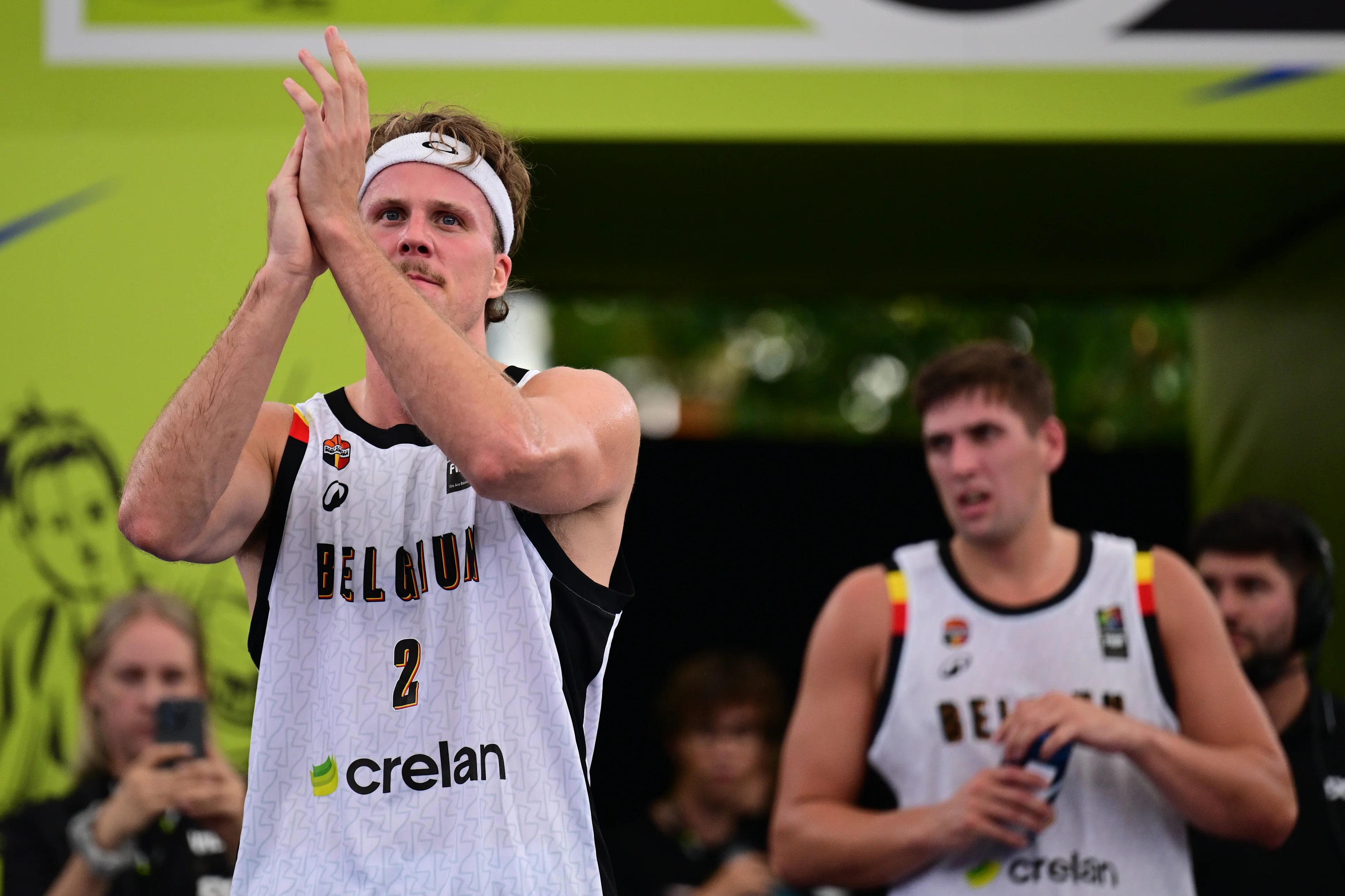 a 3x3 basketball game between Belgium and Switzerland, a qualifying game in Pool A at the men's FIBA 3x3 Europe Cup, on Saturday 12 September 2026 in Antwerp. BELGA PHOTO DIRK WAEM