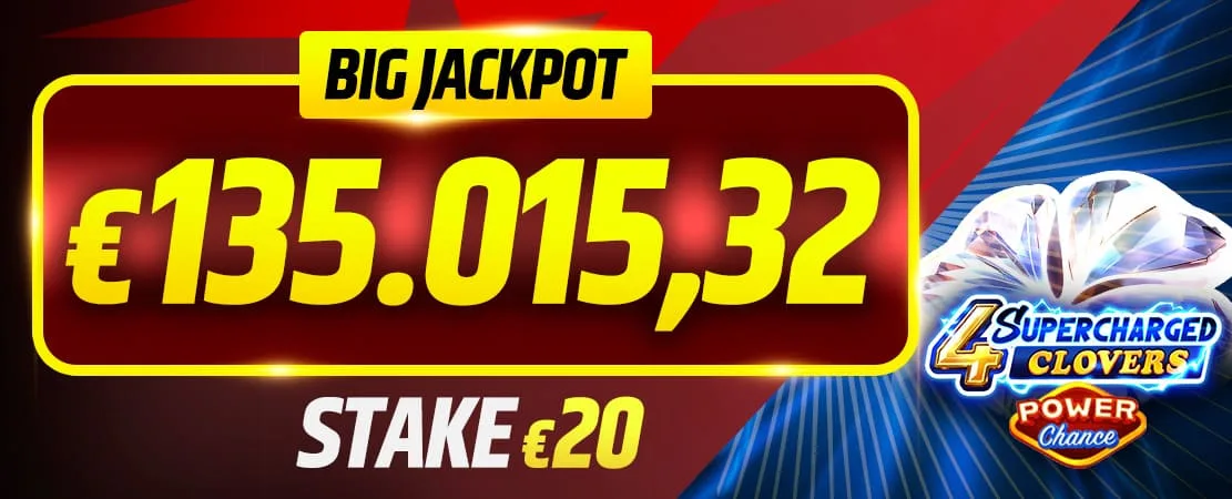 🤑 New BIG jackpot! From €20 to €135,015.32 🔥
