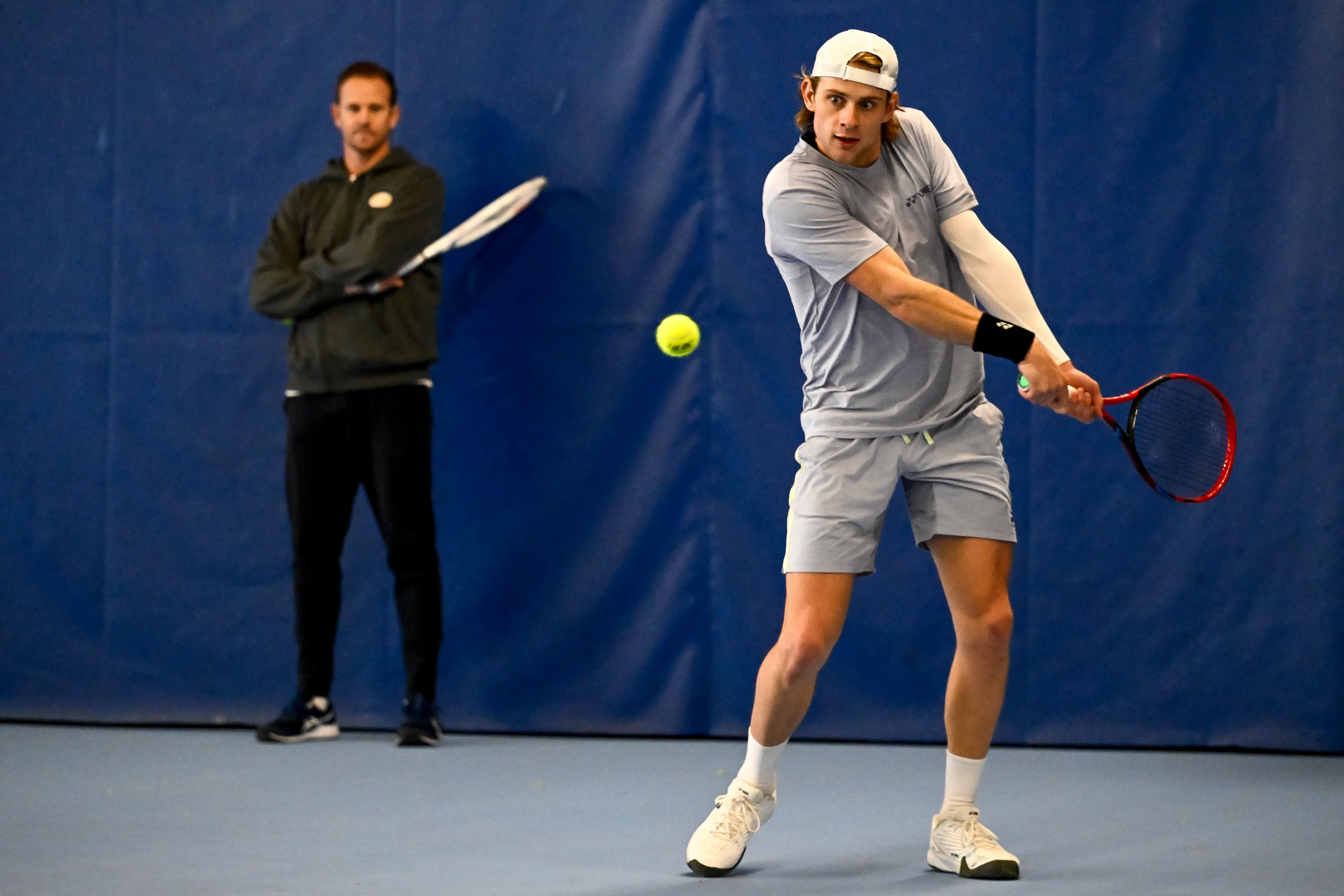 Belgian Zizou Bergs pictured ahead of a press conference of tennis player Bergs on his collaboration with coach Vliegen, on Thursday 21 November 2024 in Wilrijk, Antwerp. BELGA PHOTO DIRK WAEM