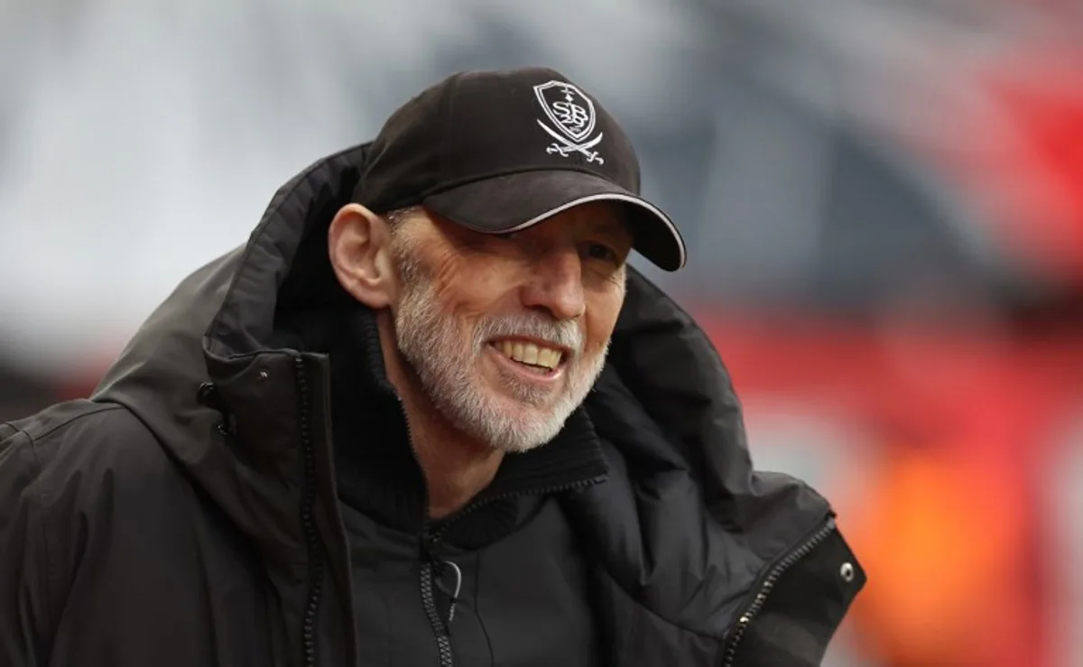 Brest's French head coach Eric Roy looks on during the French L1 football match between Stade Brestois 29 (Brest) and SCO Angers at the Stade Francis-Le-Ble in Brest, western France, on May 17, 2026. Fred TANNEAU / AFP