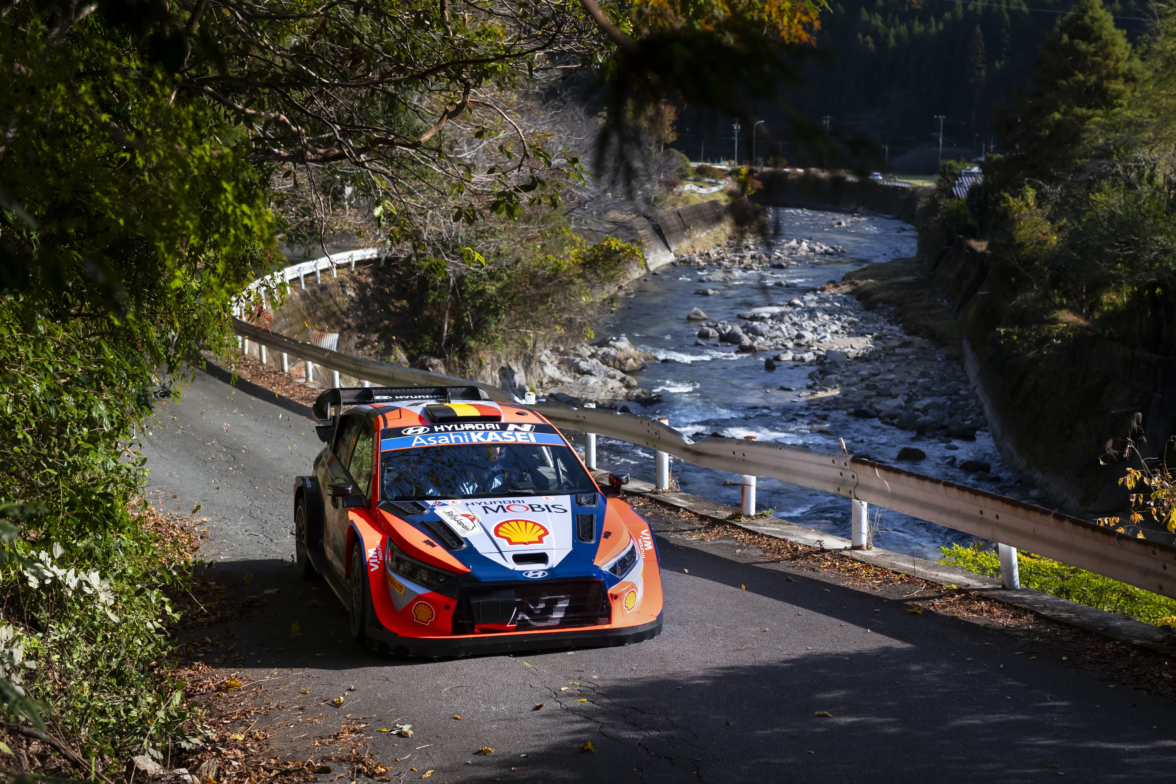 ATTENTION EDITORS - HAND OUT PICTURES - EDITORIAL USE ONLY - MANDATORY CREDIT 'Hyundai Motorsport'  This handout picture, distributed by Eric Dupain on Friday 22 November 2024, shows  Thierry Neuville in action during the Rally of Japan 2024 in Japan. BELGA PHOTO HANDOUT HYUNDAI MOTORSPORT