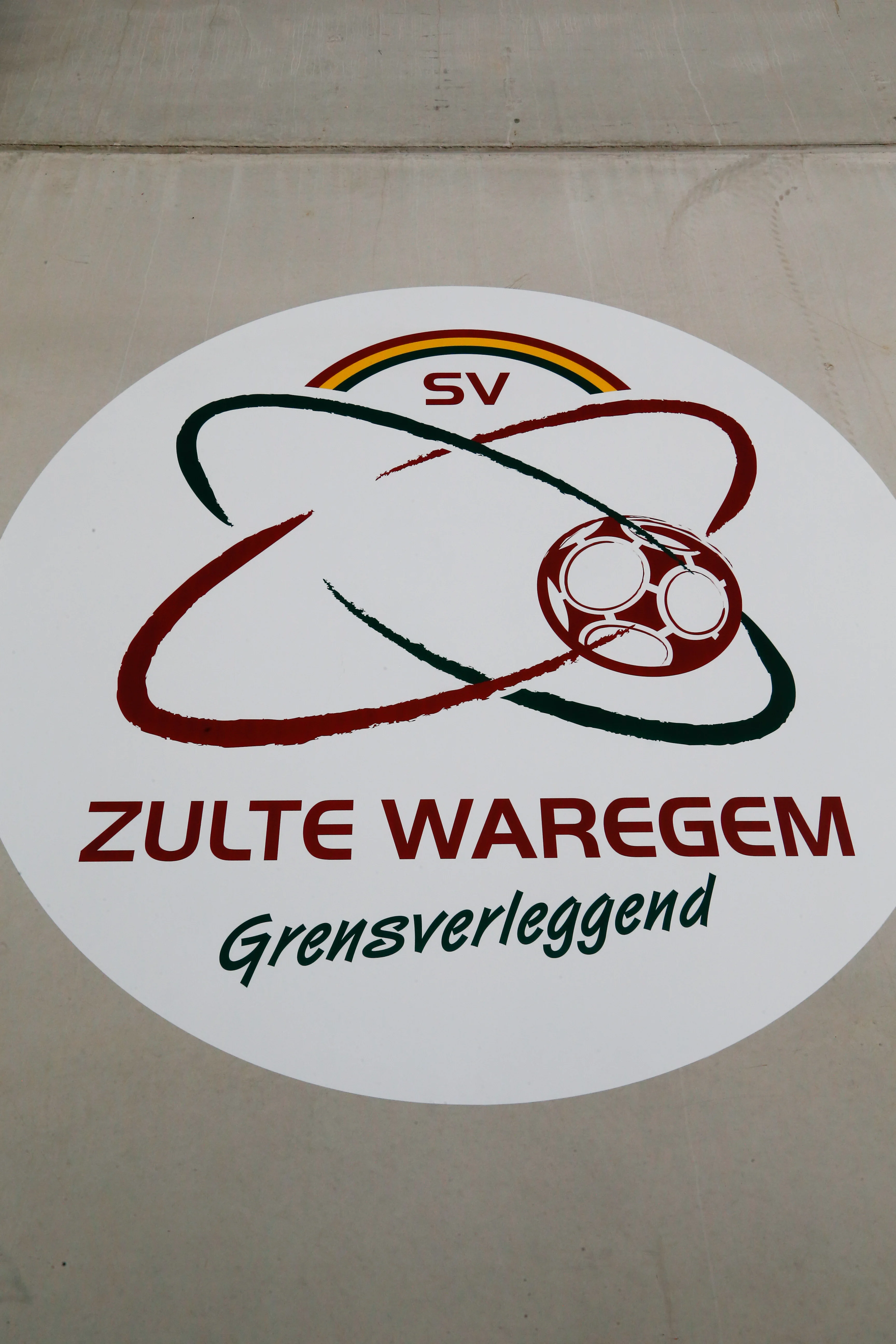 20151002 - WAREGEM, BELGIUM: Illustration picture shows the logo at the new training center of Belgian first division soccer team SV Zulte Waregem, Friday 02 October 2015 in Waregem. BELGA PHOTO KURT DESPLENTER