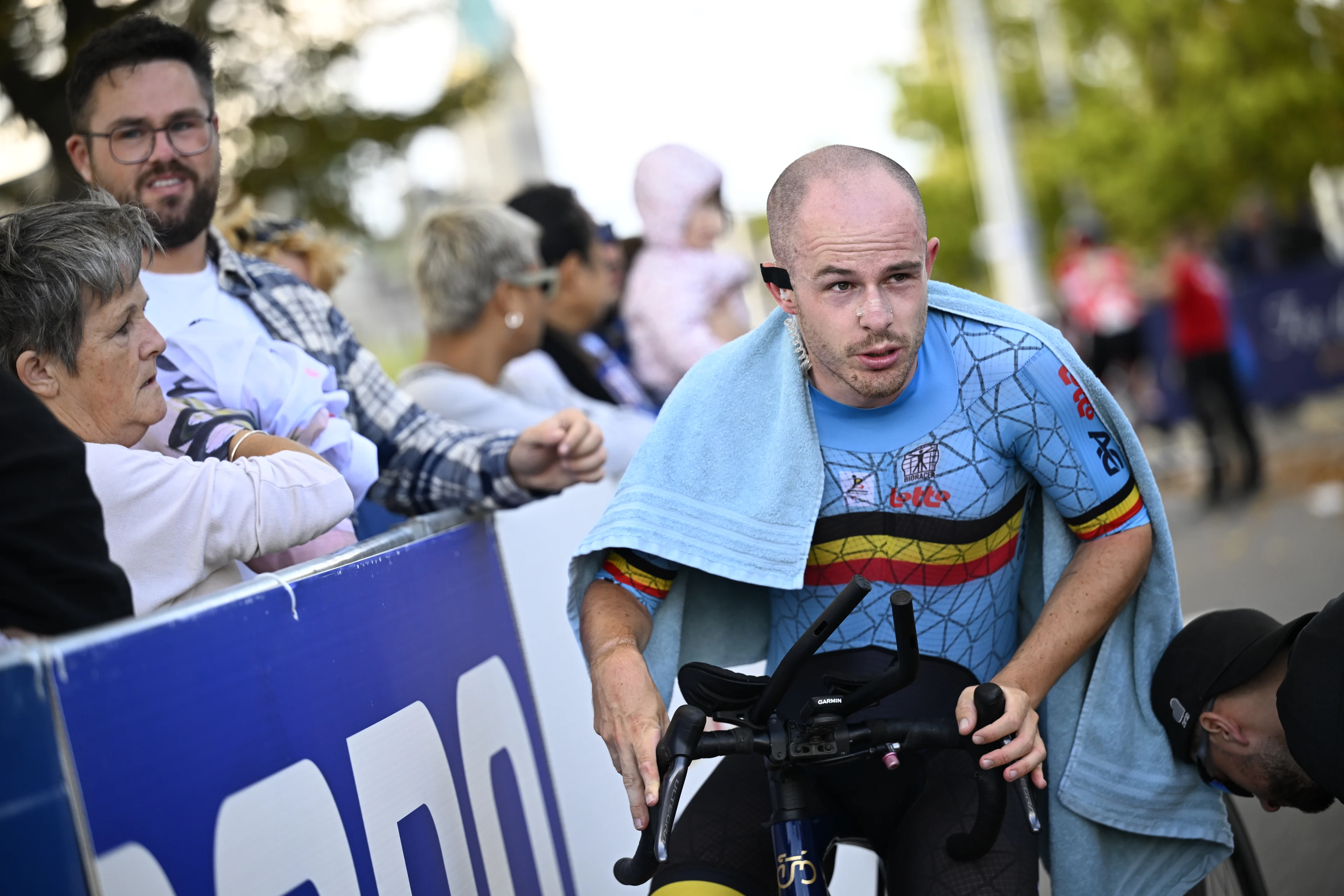 Belgian Tim Celen and silver medalist and pictured after the Men individual time trial race in the T2 category at the 2024 UCI Road and Para-Cycling Road World Championships, Tuesday 24 September 2024, in Zurich, Switzerland. The Worlds are taking place from 21 to 29 September. BELGA PHOTO JASPER JACOBS