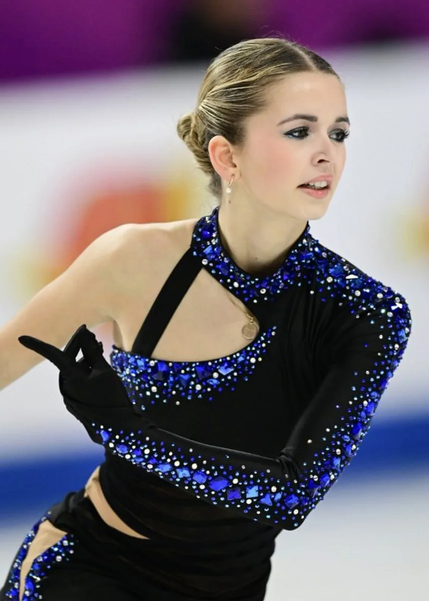 Belgium's Jade Hovine performs the women's short program during the ISU European Figure Skating Championship 2024 in the Zalgiris Arena in Kaunas, Lithuania, on January 11, 2024.  Daniel MIHAILESCU / AFP