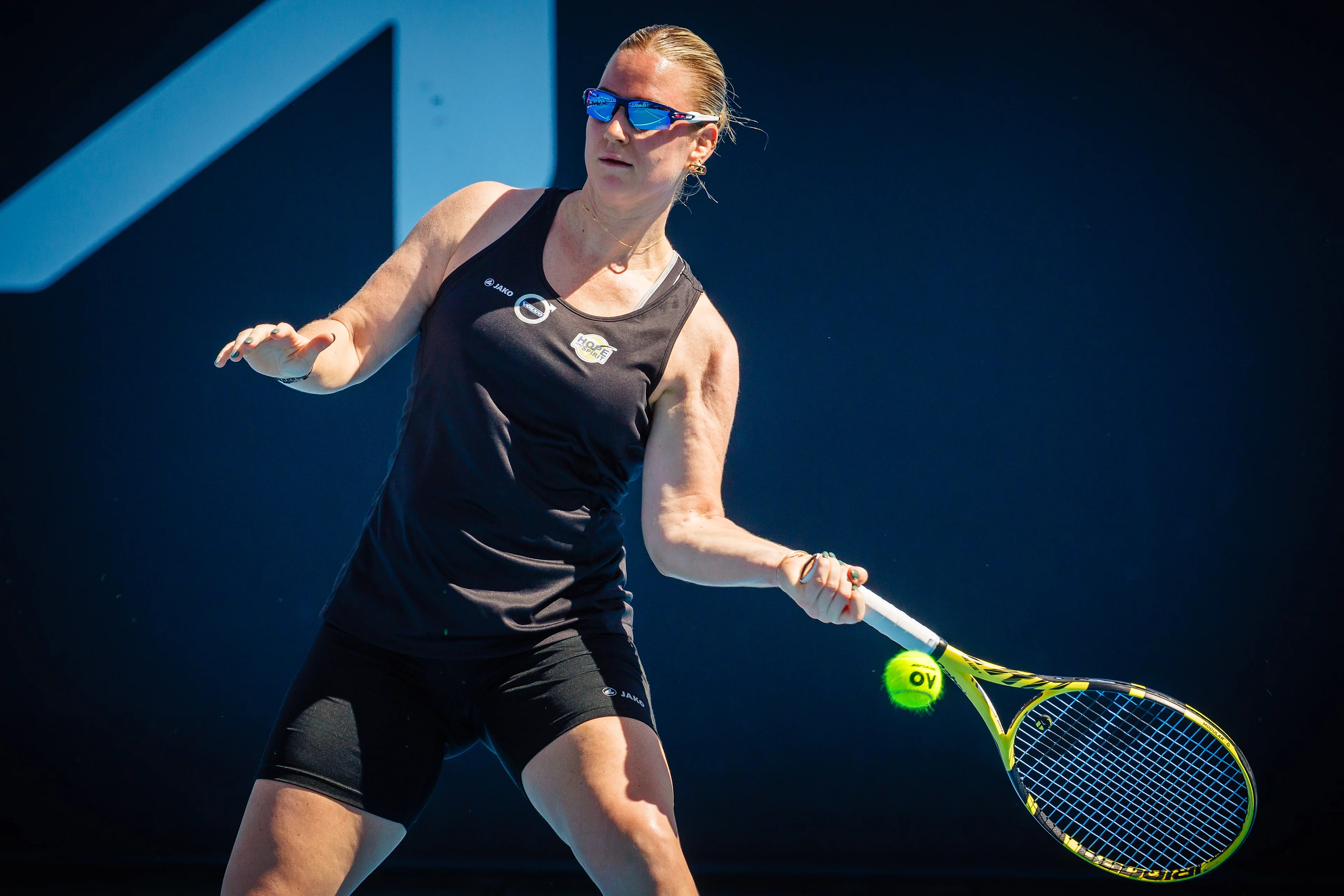 Belgian Ysaline Bonaventure pictured during the women's qualifying singles second round match between Canadian Sebov and Belgian Bonaventure, at the qualifiers of the 'Australian Open' Grand Slam tennis tournament, Thursday 11 January 2024 in Melbourne Park, Melbourne, Australia. The 2024 edition of the Australian Grand Slam takes place from January 14th to January 28th. Bonaventure had to withdraw after an injury. BELGA PHOTO PATRICK HAMILTON