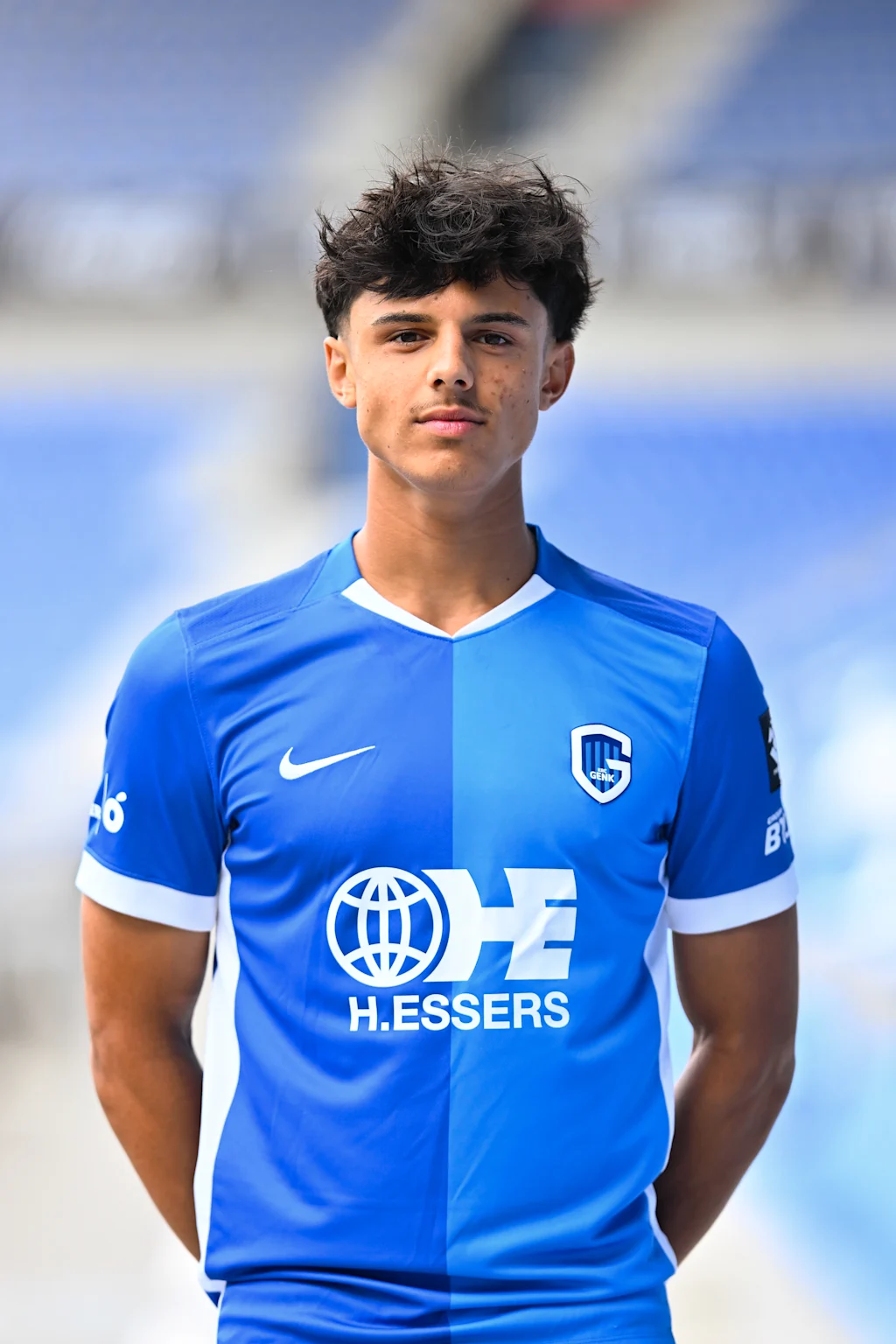 Jong Genk's Tinus Moorthamer poses for a picture at the 2026-2027 season photoshoot of Belgian Challenger Pro League team Jong Genk, Thursday 6 August 2026, in Genk. BELGA PHOTO JOHAN EYCKENS