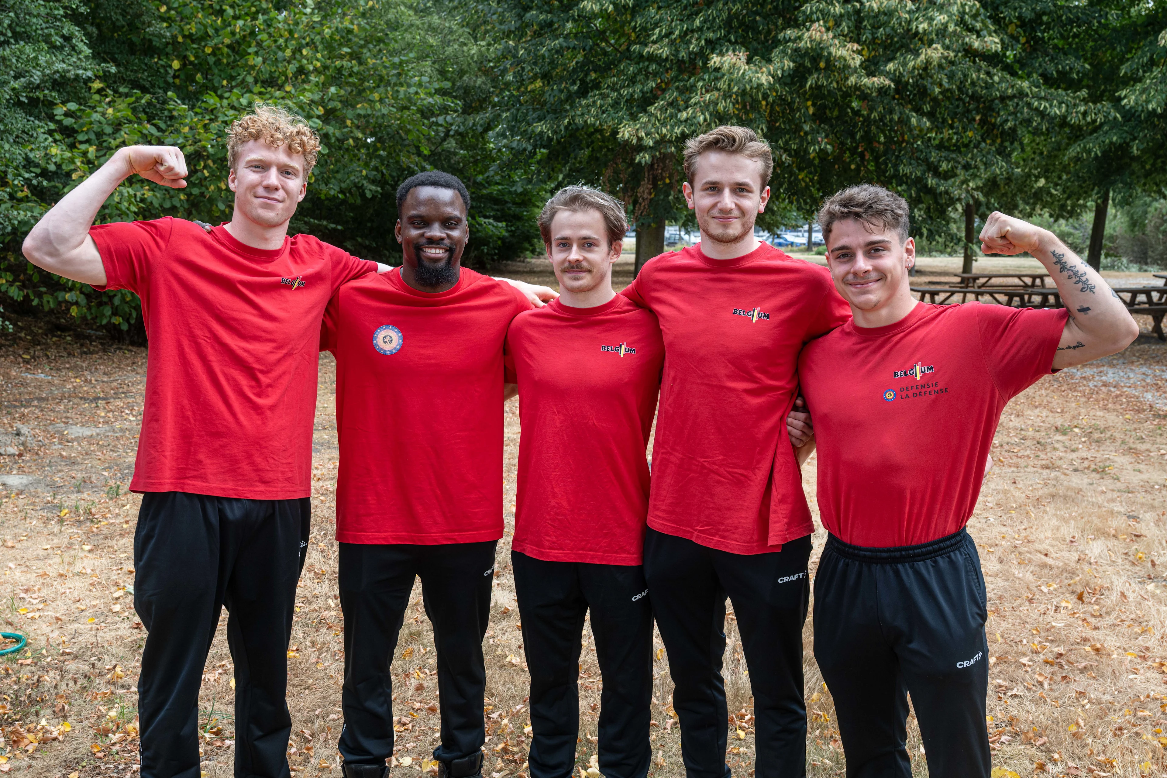 Belgium's male gymnastics team poses for the photographer at a press conference of Gymfed to announce the Belgian delegation for the European Artistic Gymnastics Championships in Zagreb (13¿23 August), Wednesday 5th of August 2026, in Gent. BELGA PHOTO JONAS ROOSENS