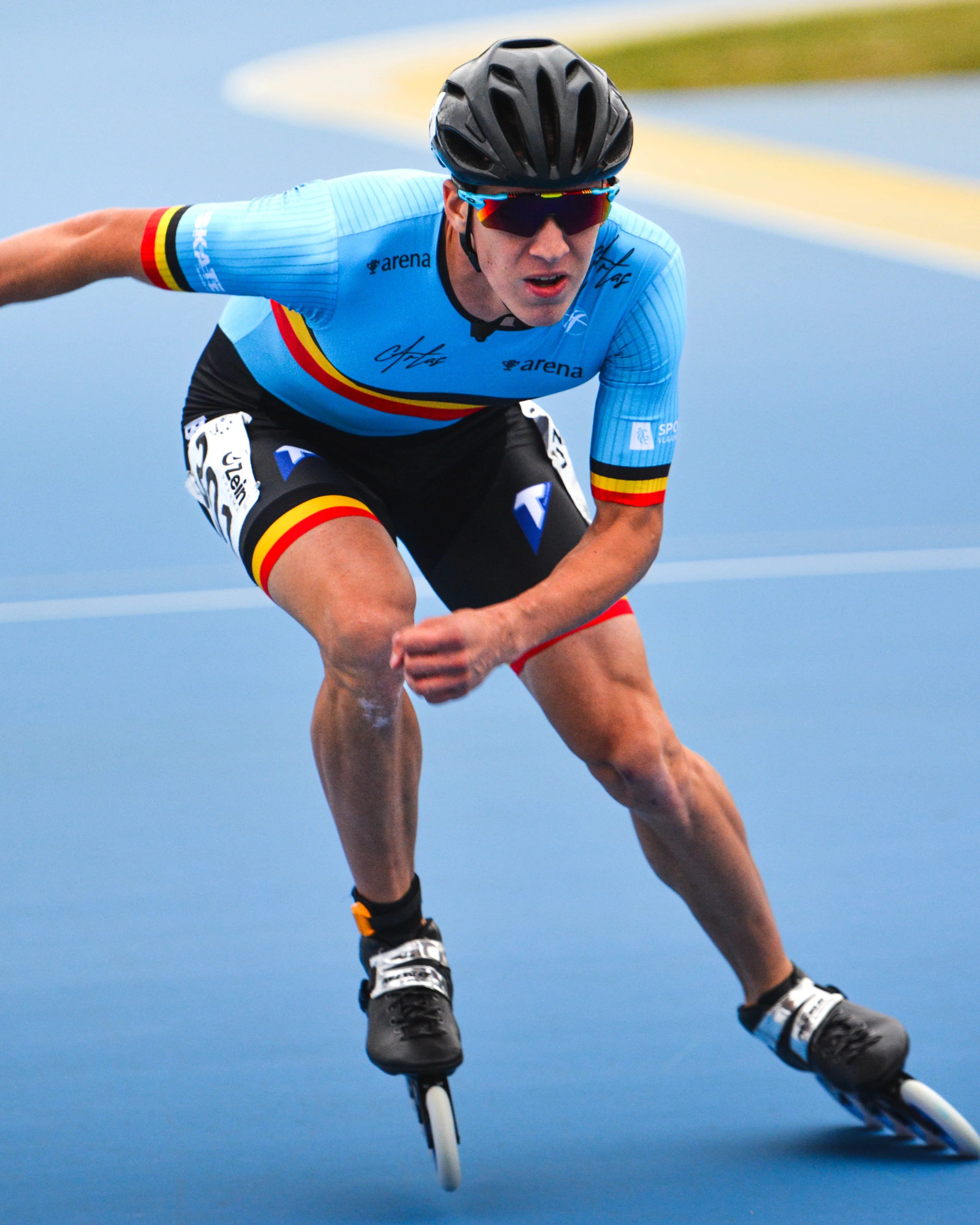 ATTENTION EDITORS - HANDOUT PICTURES - EDITORIAL USE ONLY - MANDATORY CREDIT MANDATORY CREDIT Alex Lehnertz Handout picture released on Sunday 13 July 2025, by Alex Lehnertz showing sprinters Stan Beelen, who won the bronze in the 100 meters of the European Roller Skating Championships. Belga and Belga Editorial Board decline all responsibility regarding the content of this picture. HAND OUT ALEX LENHERTZ