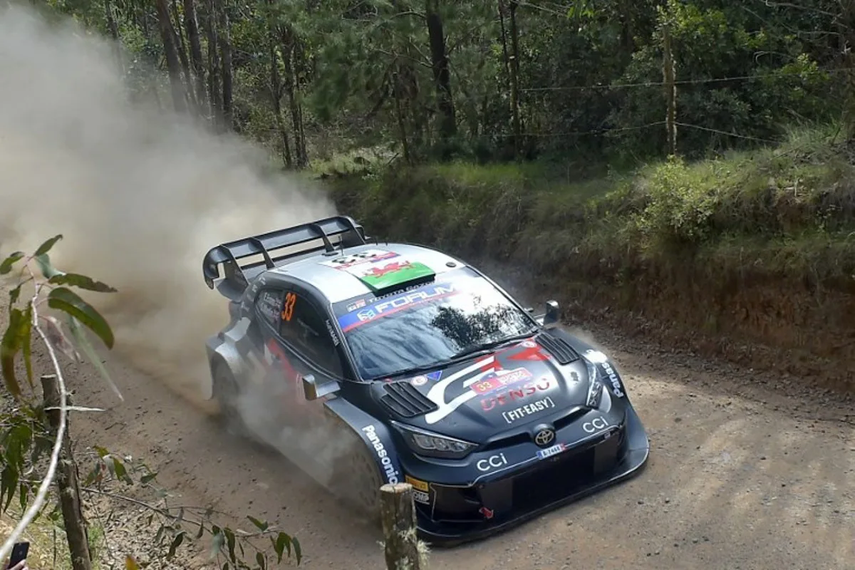 British driver Elfyn Evans and co-driver Scott Martin race in their Toyota GR Yaris during the first day of the WRC Rally Chile Bio Bio in Concepcion, Chile, on September 27, 2024.  Guillermo SALGADO / AFP