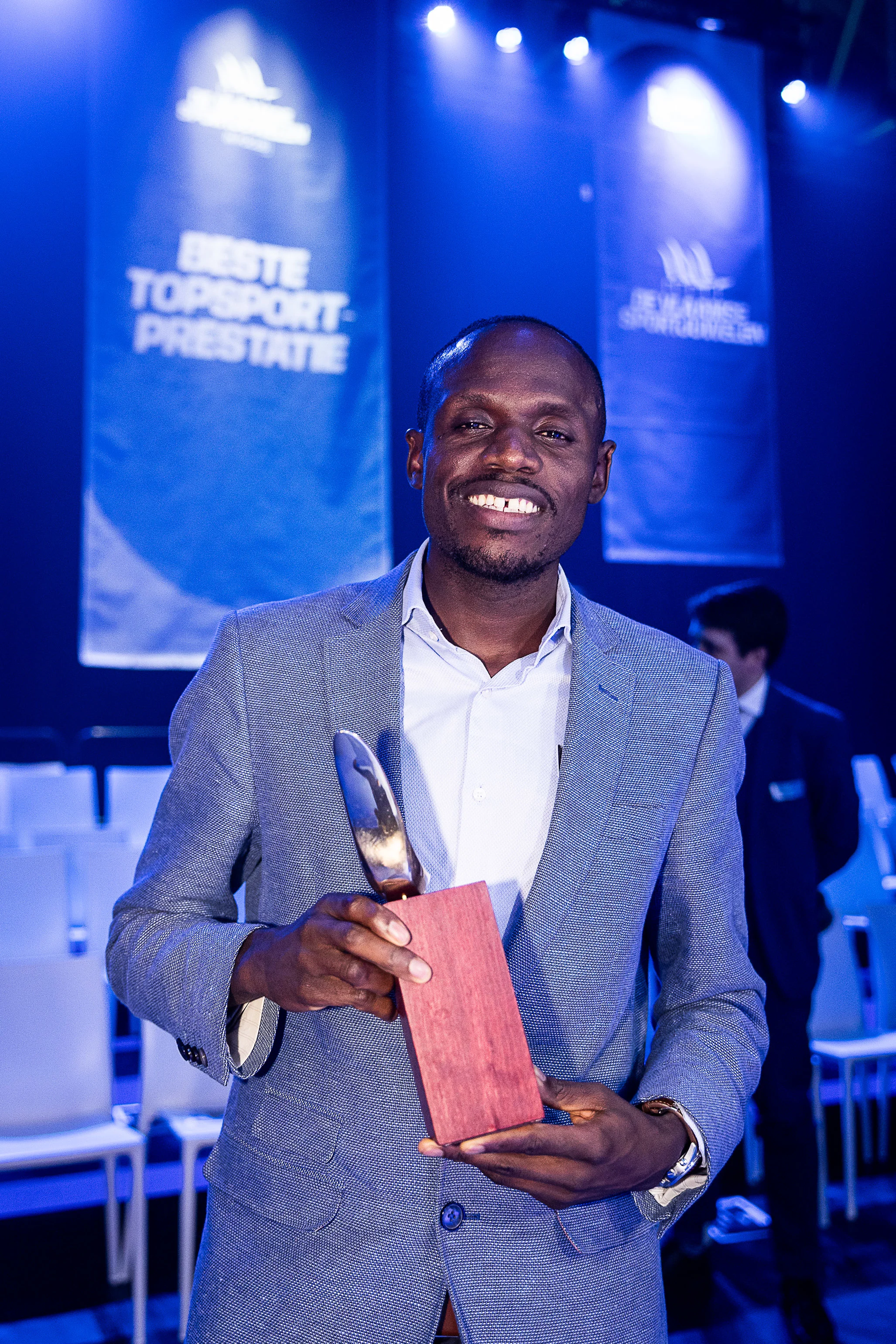 Belgian athlete Isaac Kimeli pictured during the award ceremony for the 'Vlaamse Sportjuwelen' sports awards, Tuesday 09 December 2025 in Gent, organized by the Flemish Government. BELGA PHOTO JAMES ARTHUR GEKIERE