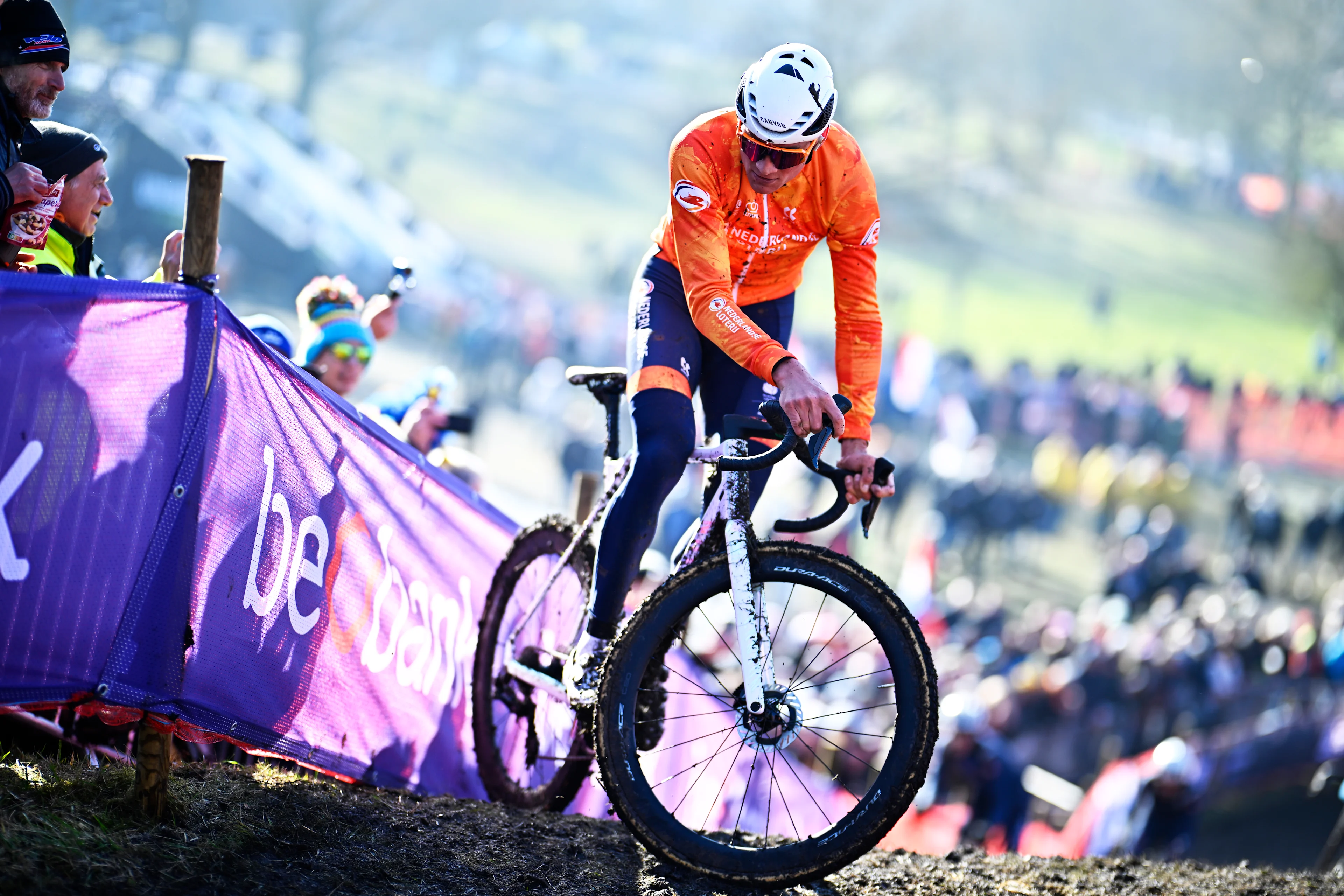 Dutch Mathieu Van Der Poel pictured during a training session at the UCI Cyclocross World Championships, in Lievin, France, Saturday 01 February 2025. The world championships are taking place from 31 January until 02 February. BELGA PHOTO JASPER JACOBS