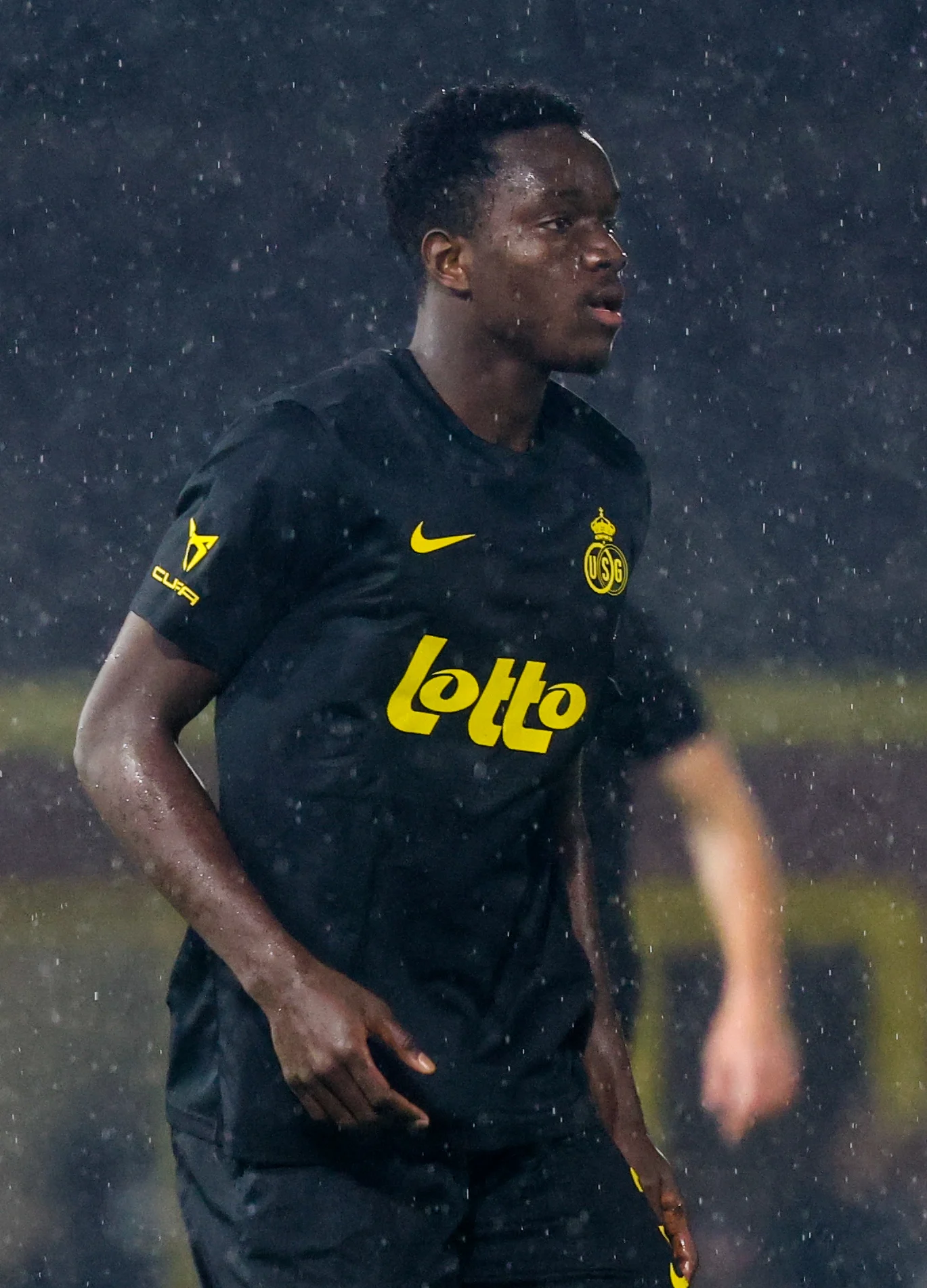 Union's Mamadou Thierno Barry pictured during a soccer game between Tubize-Braine (1N) and Royale Union Saint-Gilloise, in the 1/16 final of the Croky Cup Belgian cup, Wednesday 29 October 2025 in Tubize. BELGA PHOTO VIRGINIE LEFOUR
