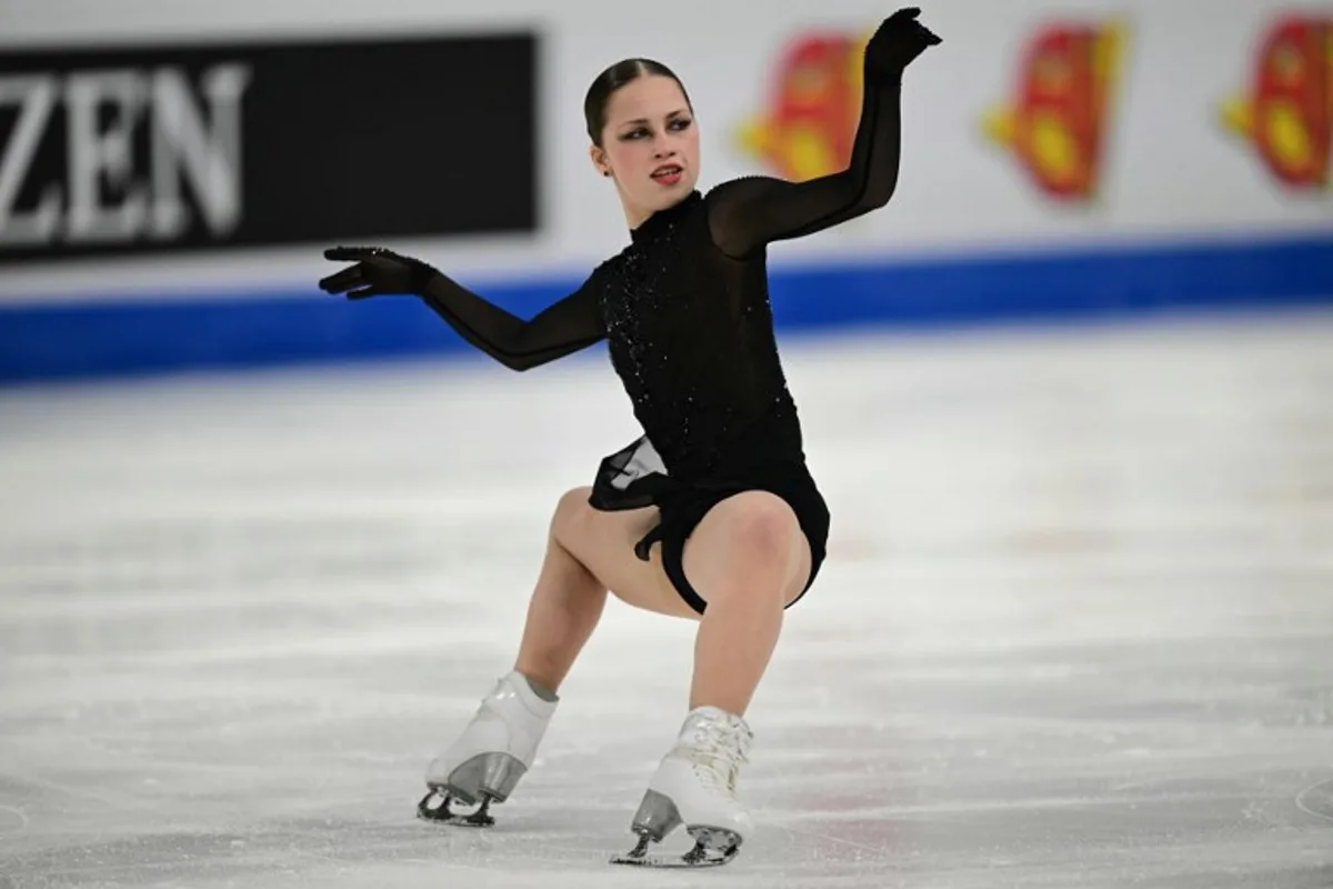 Belgium's Nina Pinzarrone competes during the Women's Short Program event of the ISU Figure Skating European Championships in Tallinn, Estonia on January 29, 2025.  Daniel MIHAILESCU / AFP