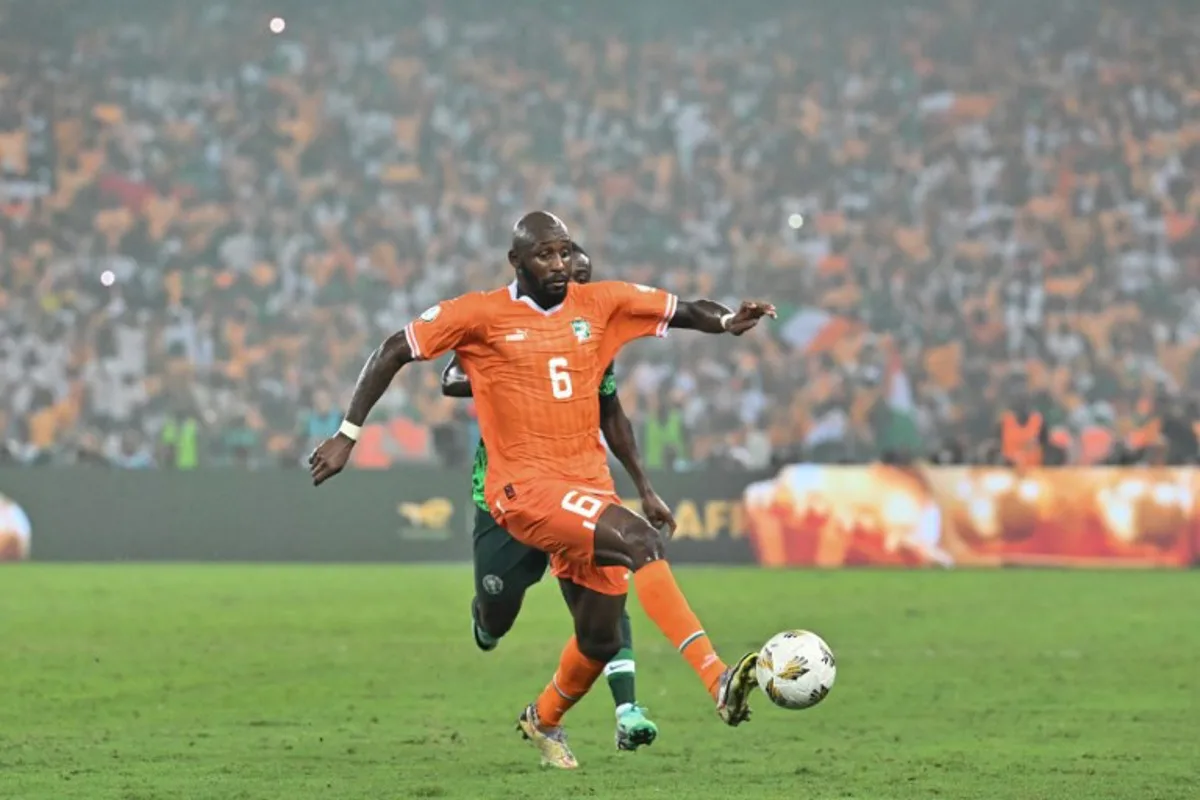 Ivory Coast's midfielder #6 Seko Fofana controls the ball during the Africa Cup of Nations (CAN) 2024 final football match between Ivory Coast and Nigeria at Alassane Ouattara Olympic Stadium in Ebimpe, Abidjan on February 11, 2024.  Issouf SANOGO / AFP