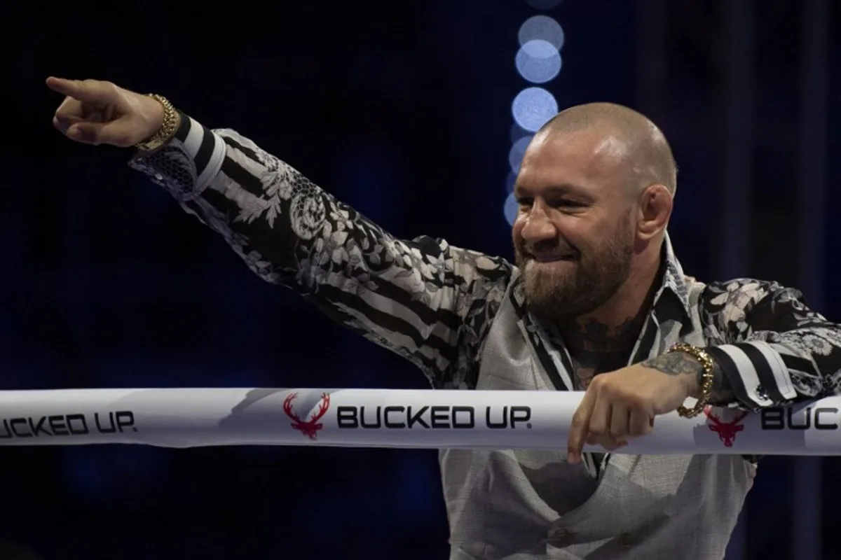 Irish mixed martial artist Conor McGregor reacts during the Bare Knuckle Fighting Championship (BKFC) in Marbella on October 12, 2024. JORGE GUERRERO / AFP