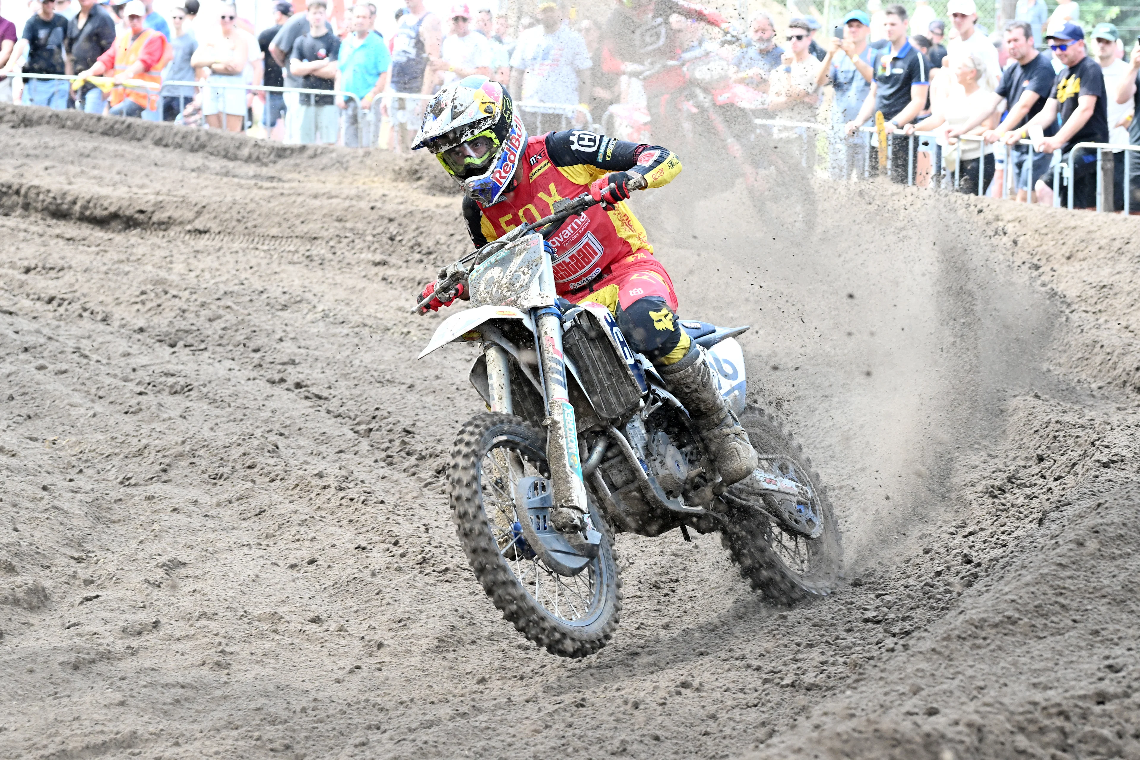 Belgian Lucas Coenen is pictured during the Belgian Championships motocross at Keiheuvel, in Balen, Thursday 15 August 2024. BELGA PHOTO MAARTEN STRAETEMANS