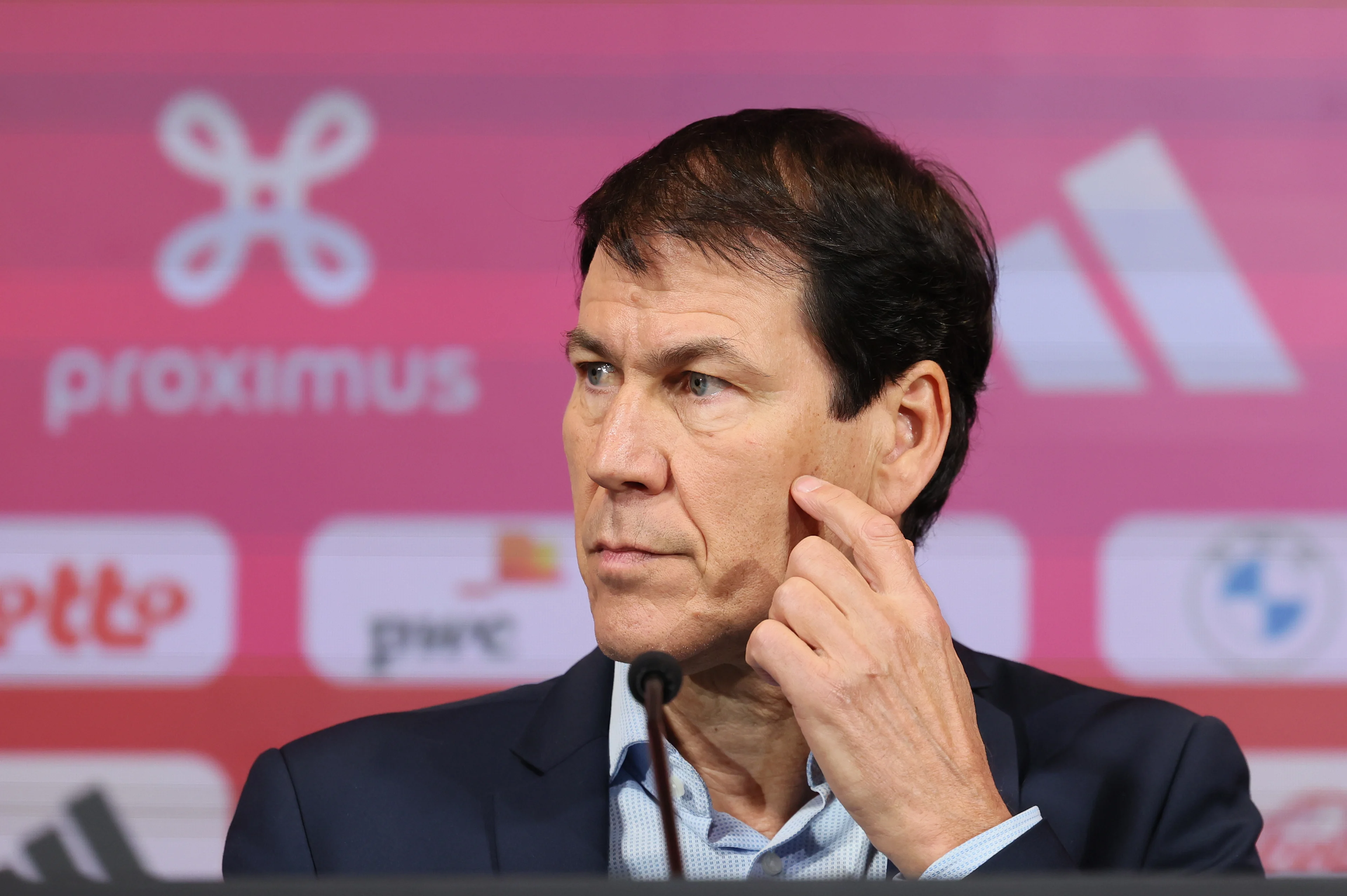 Belgium's new head coach Rudi Garcia pictured during a press conference of Belgium's national soccer team the Red Devils to present their new head coach, on , in Tubize. BELGA PHOTO BENOIT DOPPAGNE