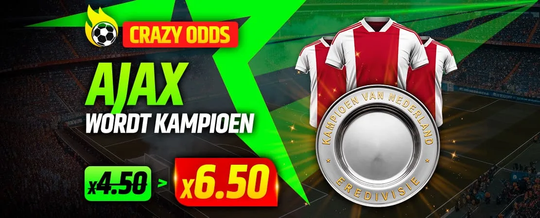 ⚽ Crazy Odds: Ajax kampioen? Nu van 4,50 naar 6,50! 🔥