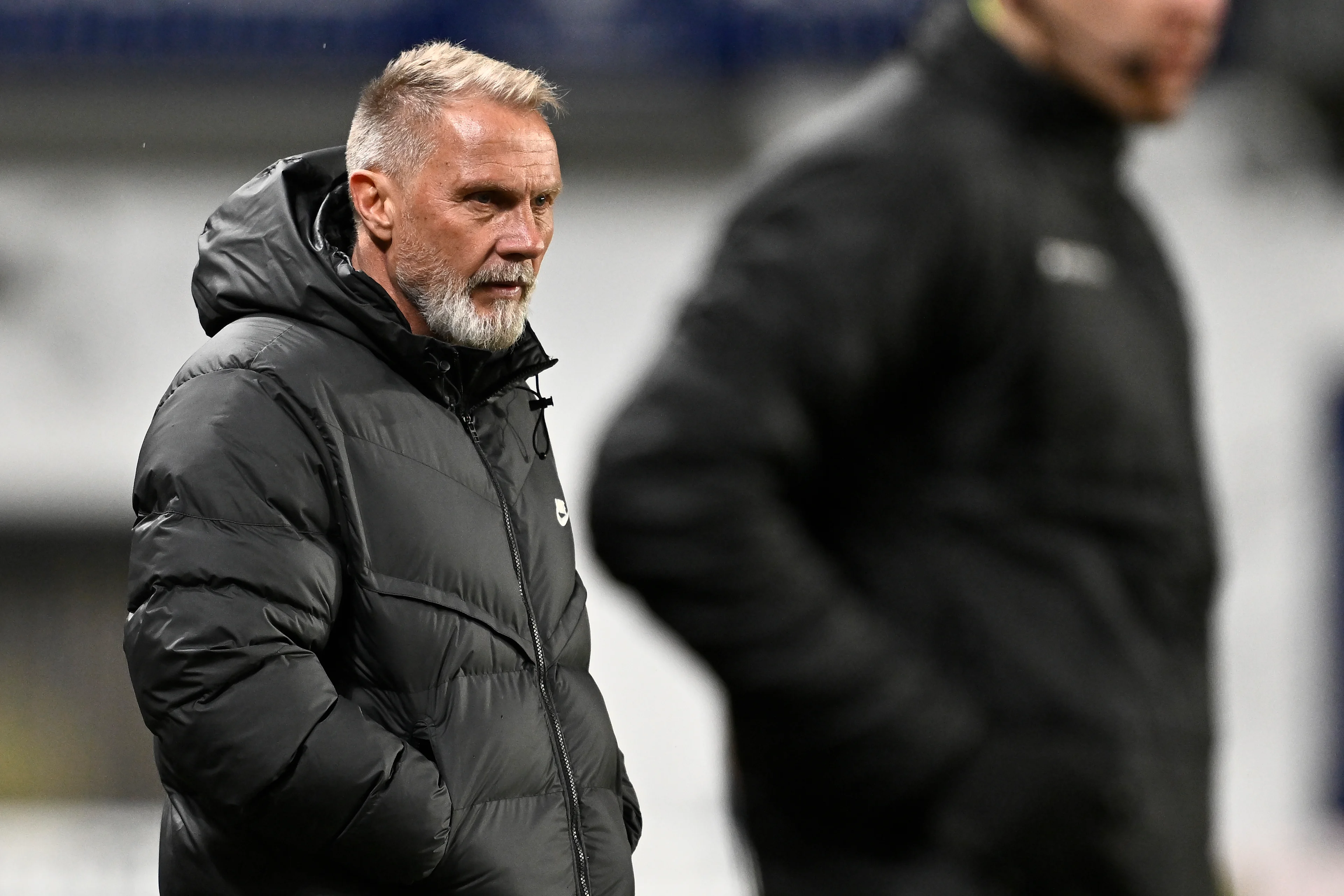 Genk's head coach Thorsten Fink pictured during a soccer game between STVV and KRC Genk, Tuesday 07 January 2025 in Sint-Truiden, in the 1/4 finals of the 'Croky Cup' Belgian soccer cup. BELGA PHOTO JOHAN EYCKENS