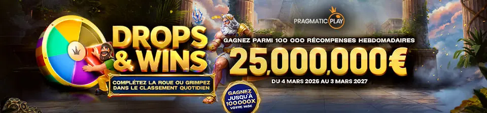 Plongez dans le nouveau chapitre de l'aventure Drops & Wins de Pragmatic Play !