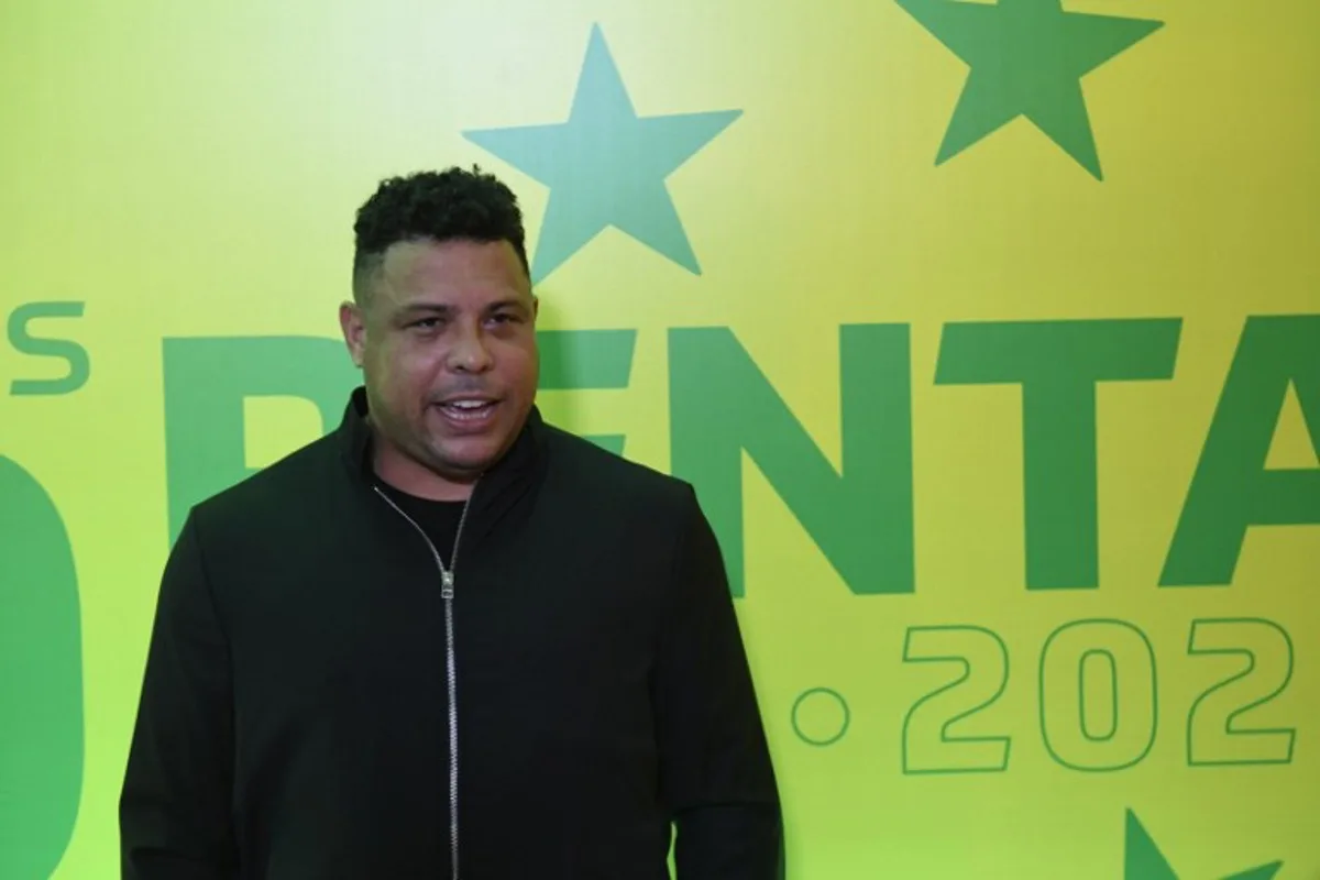 Brazilian former footballer and World Cup winner, Ronaldo Nazario, attends a ceremony organized by the Brazilian Football Confederation (CBF) to celebrate the 20th anniversary of the fifth World Cup title obtained by the national team in the 2002 FIFA Korea/Japan tournament, at the Fairmont Hotel in Rio de Janeiro, Brazil, on June 30, 2022.  MAURO PIMENTEL / AFP