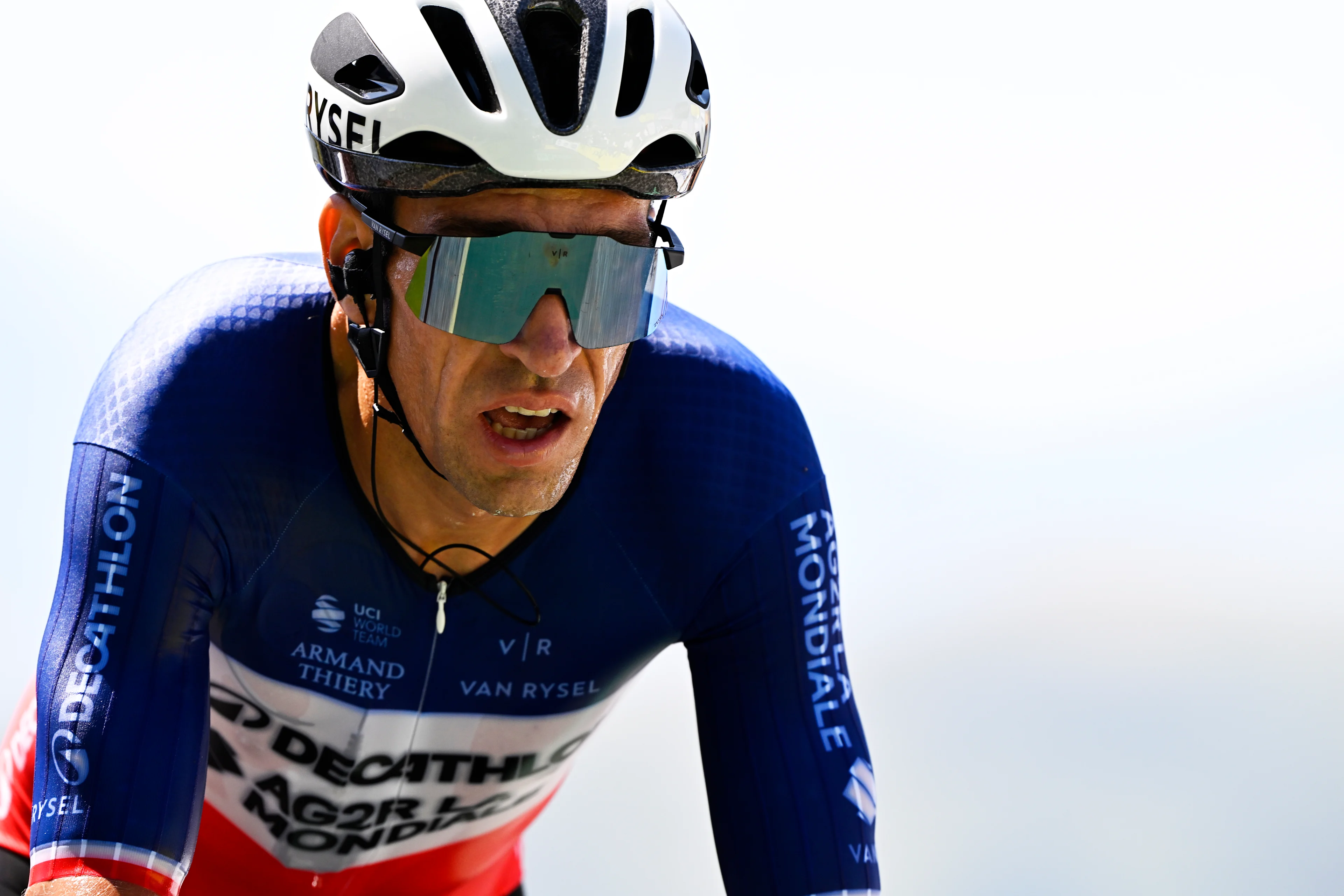 French Bruno Armirail of Decathlon AG2R La Mondiale Team pictured at the finish of stage 13 of the 2025 Tour de France cycling race, an 11km individual time trial from Loudenvielle to Peyragudes, on Friday 18 July 2025 in France. The 112th edition of the Tour de France starts on Saturday 5 July in Lille, France, and will finish in Paris, France on the 27th of July. BELGA PHOTO JASPER JACOBS