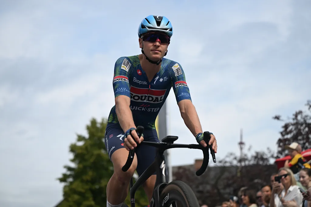 Belgian Tim Merlier of Soudal Quick-Step pictured at the elite race at the Belgian Gravel Championships, Sunday 16 August 2026 in Grobbendonk. BELGA PHOTO ELIAS ROM