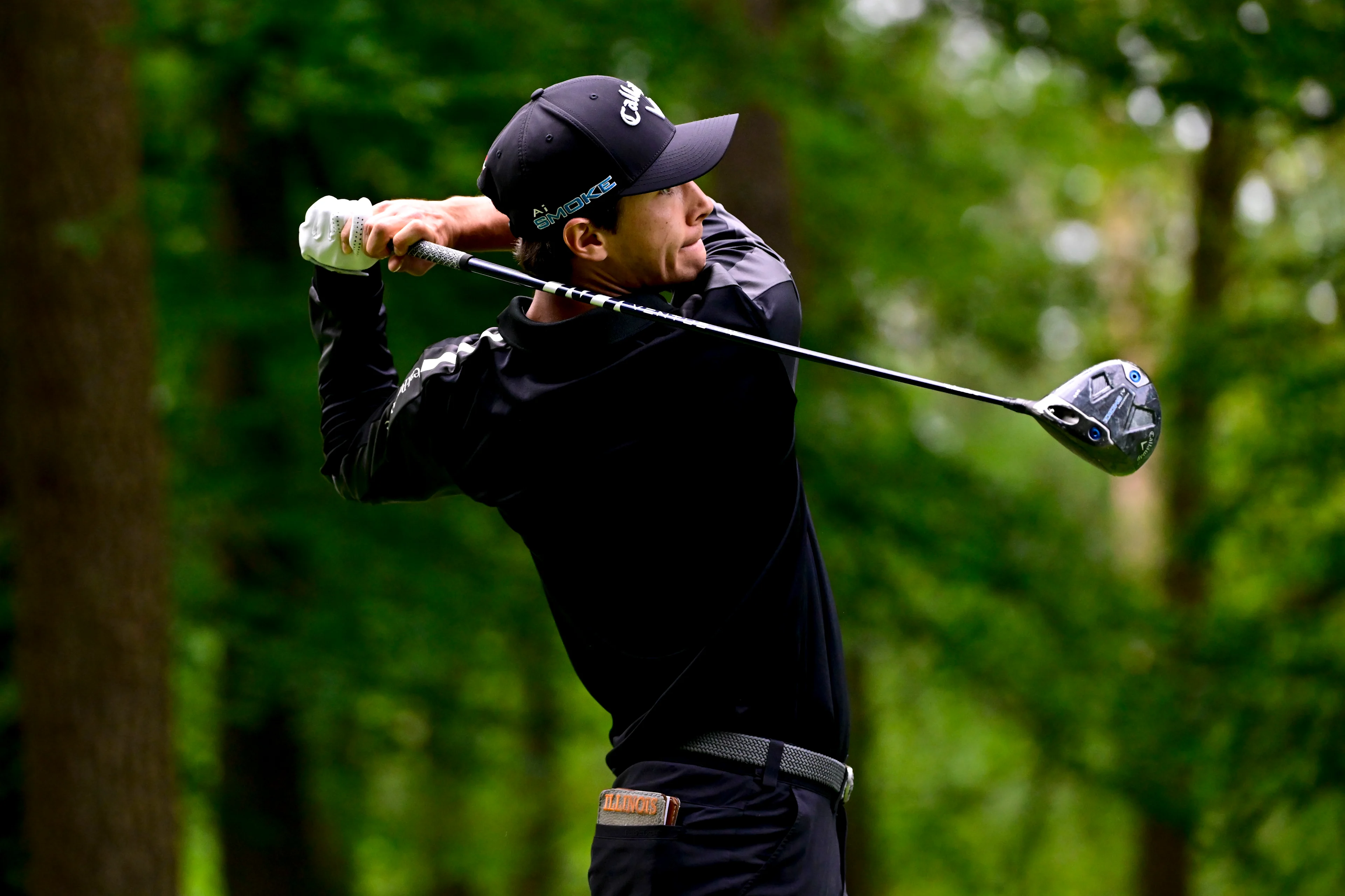 Belgian Matthis Besard pictured during the first round (1/4) at the 2024 Soudal Open DP World Tour golf tournament, in Schilde, Thursday 23 May 2024. The 2024 Soudal Open takes place from 23 to 26 May at the Rinkven Golf Club in Schilde. BELGA PHOTO DIRK WAEM