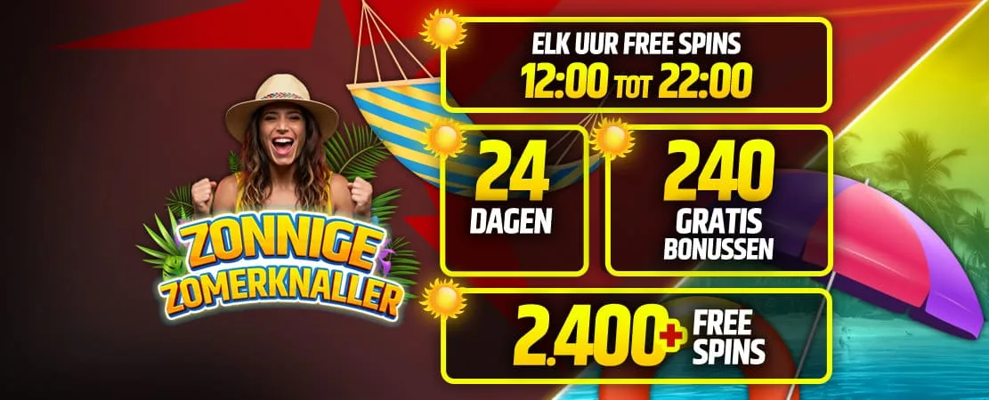 🌞 De Zonnige Zomer Knaller: 24 dagen vol Free Spins en extra zomerprijzen! 🎰