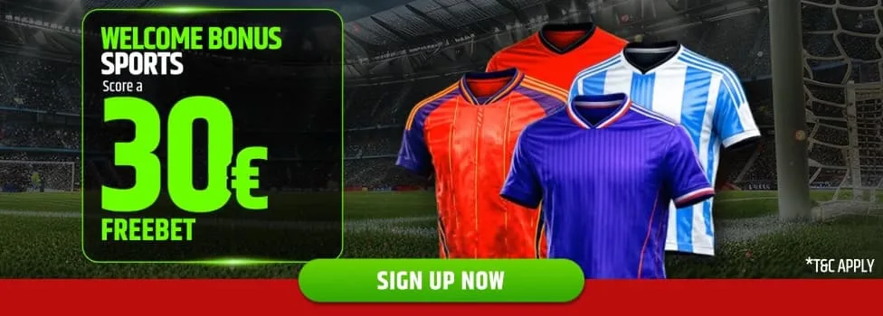 Sports Welcome: €30 in Freebets