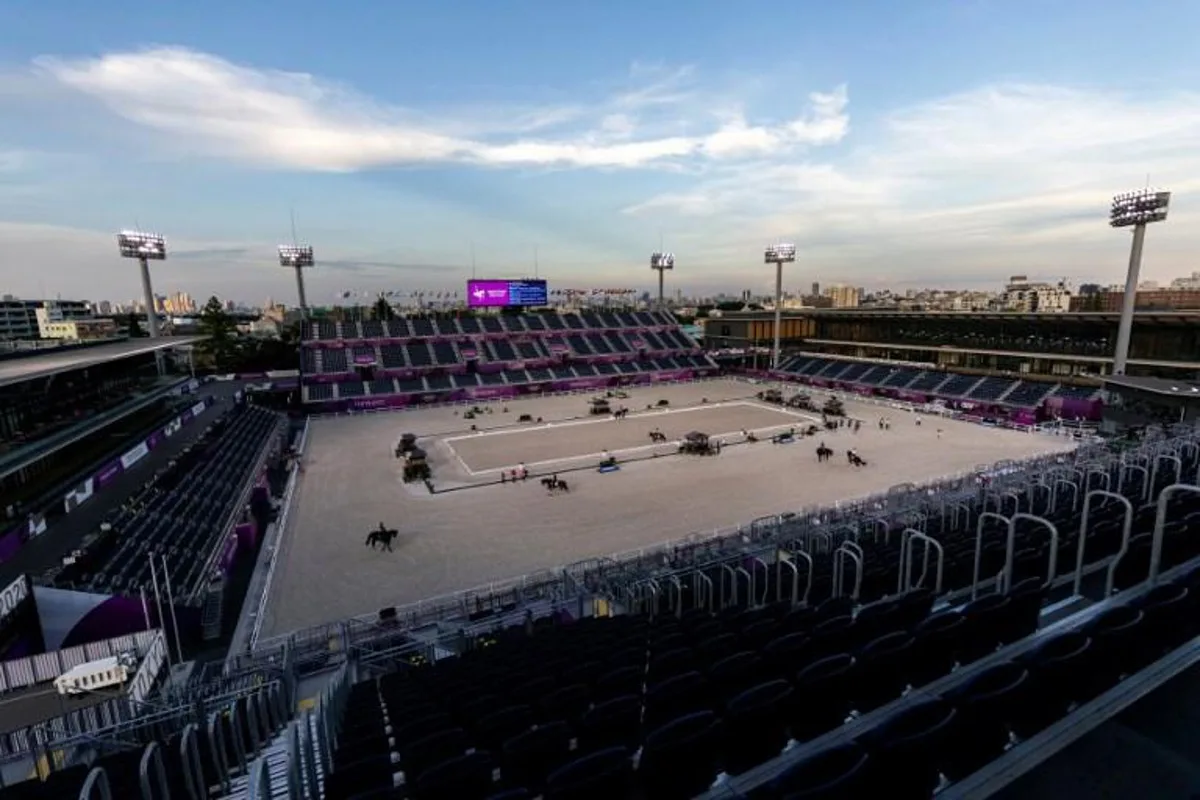 A general view of the equestrian venue of the Tokyo 2020 Olympic Games at the equestrian Park in Tokyo on July 21, 2021. Behrouz MEHRI / AFP