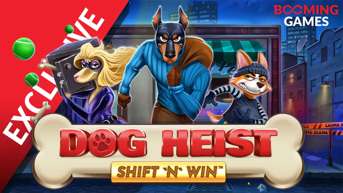 🐶🚓 Exclusively at Starcasino! Dog Heist Shift 'N' Win™ by Booming Games!