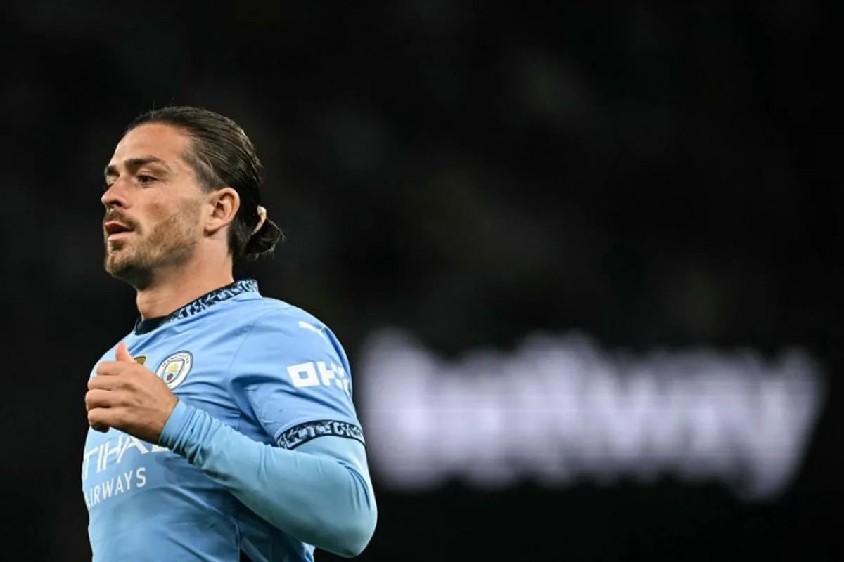 Manchester City's English midfielder #10 Jack Grealish enters the pitch during the English Premier League football match between Manchester City and Bournemouth at the Etihad Stadium in Manchester, north west England, on May 20, 2025. Paul ELLIS / AFP