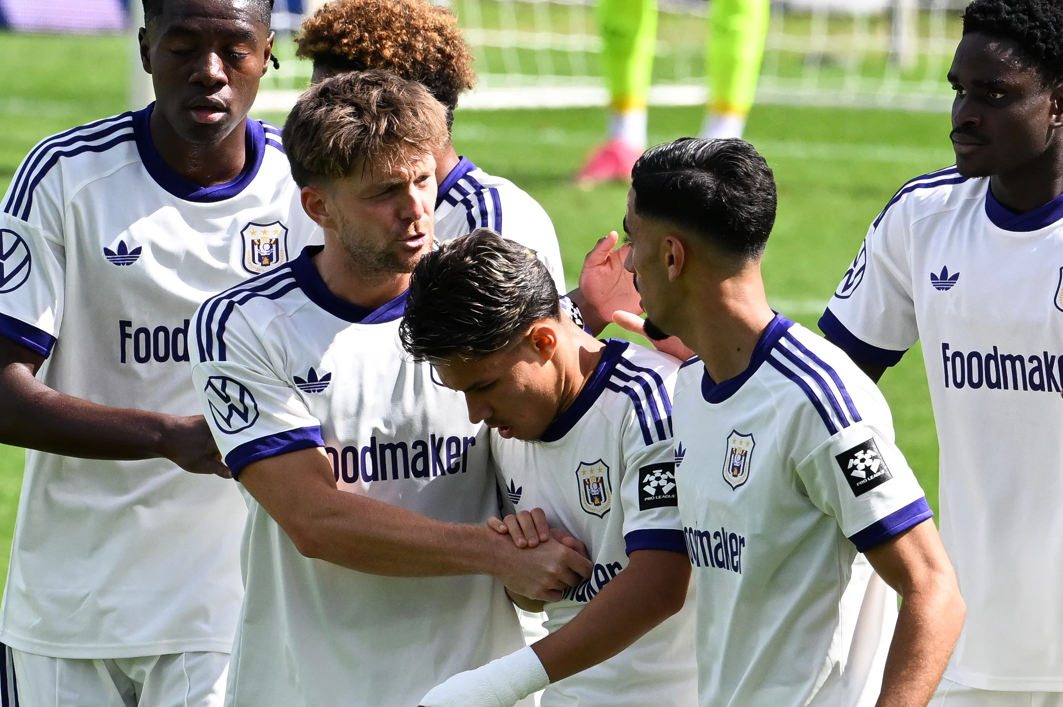 Futures' Enzo Sternal celebrates after scoring during a soccer match between Jong KAA Gent and RSCA Futures, Saturday 5 September 2026 in Gent, on day 4 of the 2026-2027 'Challenger Pro League' second highest division of the Belgian championship. BELGA PHOTO JILL DELSAUX