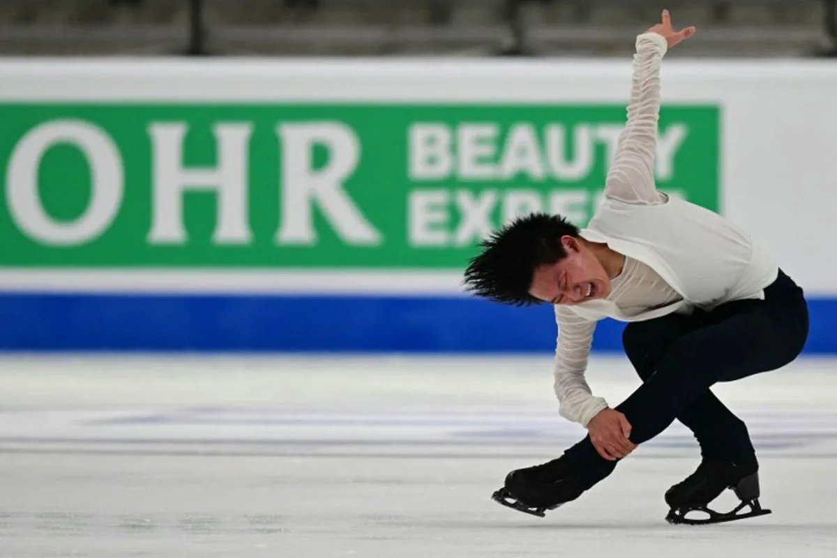 France's Adam Siao Him Fa competes during the men's Short Program event of the ISU Figure Skating European Championships in Tallinn, Estonia on January 30, 2025.  Daniel MIHAILESCU / AFP