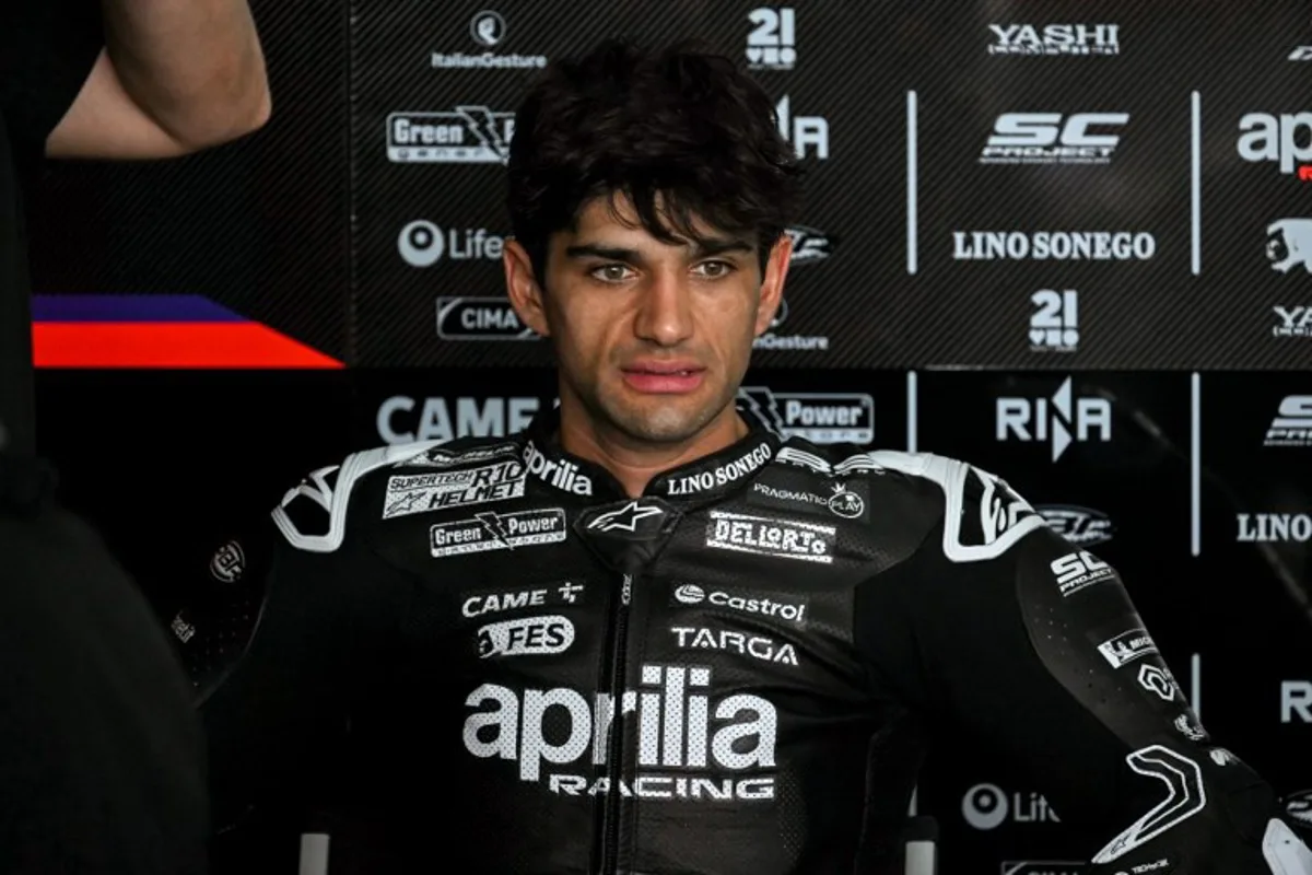Aprilia Racing's Spanish rider Jorge Martin looks on during the first day of the 2025 MotoGP pre-season test at the Sepang International Circuit in Sepang on February 5, 2025. MOHD RASFAN / AFP