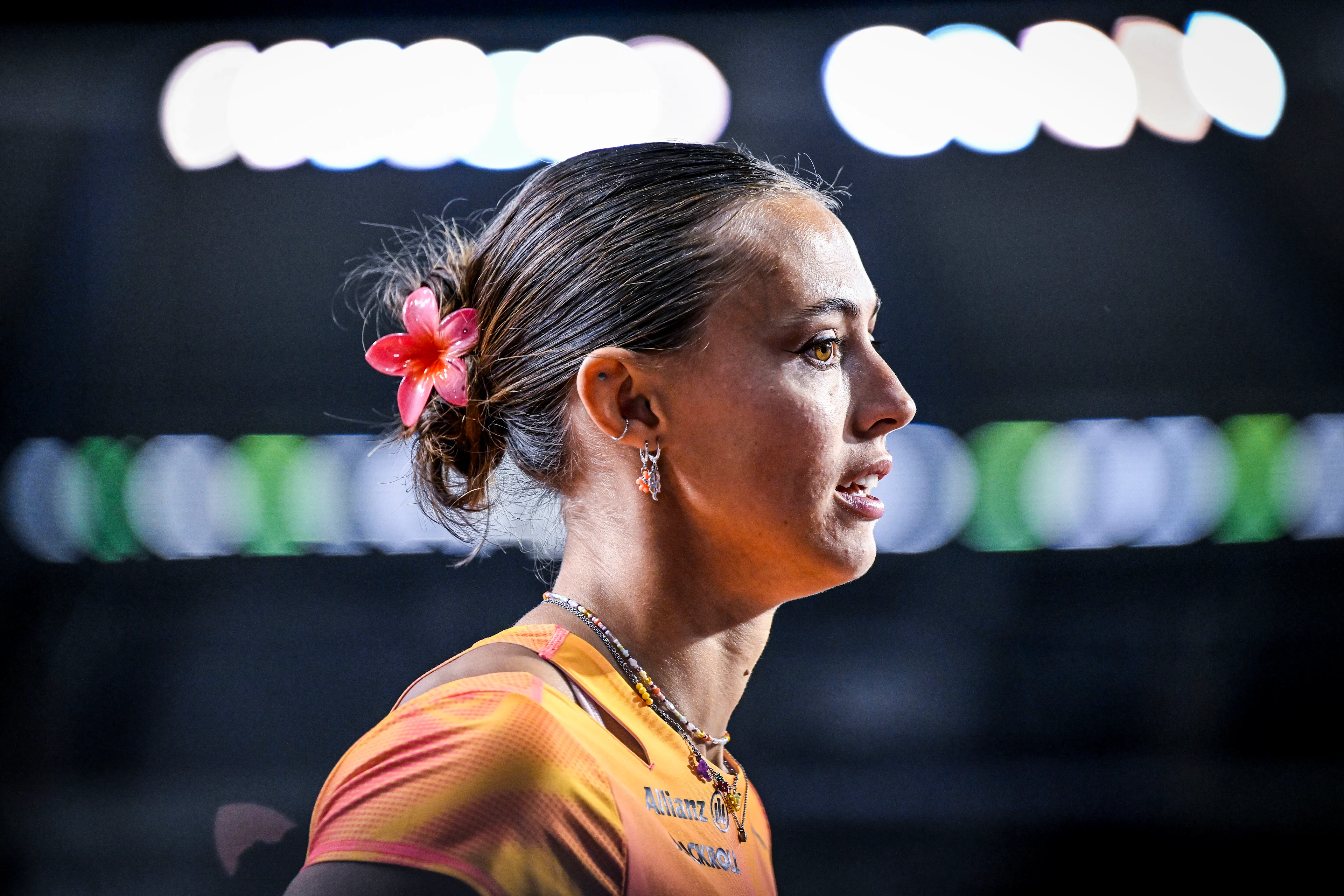 Belgian Rani Rosius pictured during the 48th edition of the Memorial Van Damme athletics event in Brussels, Friday 13 September 2024. The 2024 Allianz Memorial Van Damme Diamond League meeting takes place on 13 and 14 September 2O24. BELGA PHOTO TOM GOYVAERTS